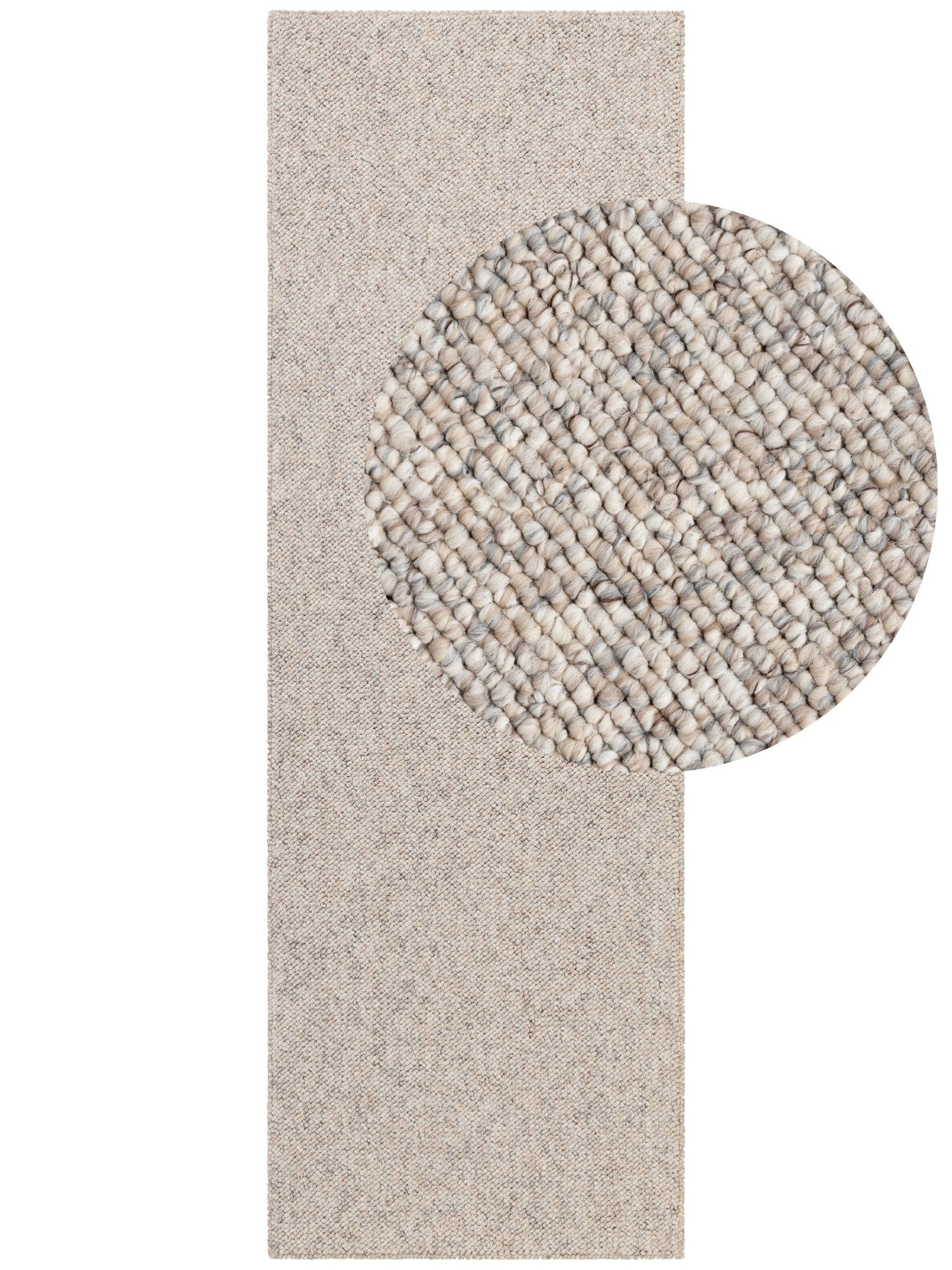 ELLE DECORATION Vloerkleed Rocco Loper, wasbaar, woonkamer, eetkamer, wol-look