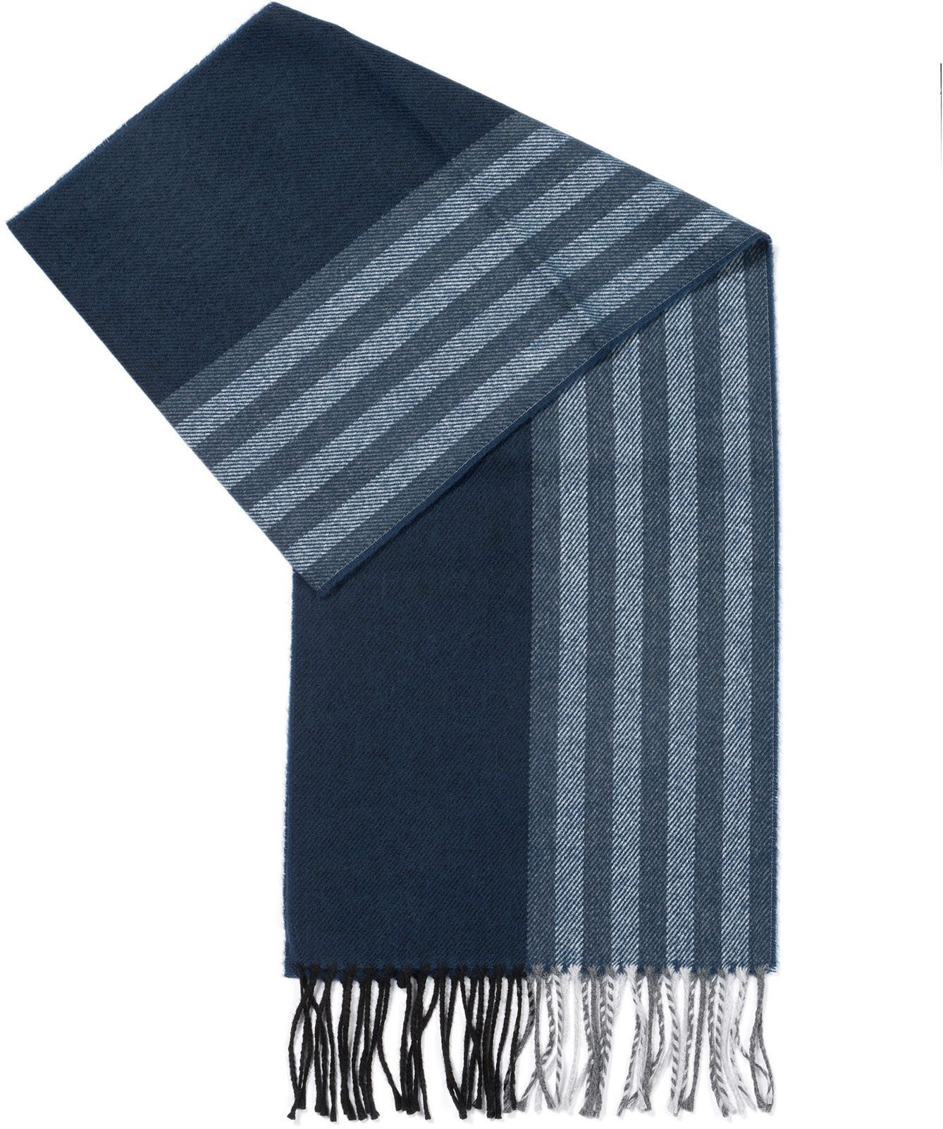 MONTI Gebreide sjaal aangenaam zacht mode sjaal lange meerkleurige franjes