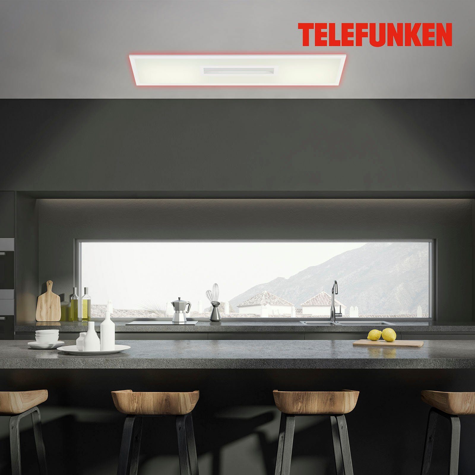 Telefunken Scherm CCT LED Panel CENTERBACK RGB, backlight, CCT, incl. afstandsbediening, dimbaar, 100x25x6,3 cm (1 stuk)