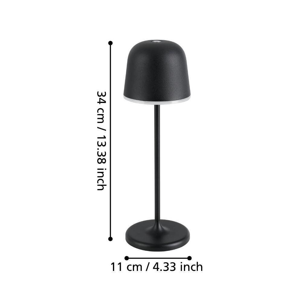 EGLO Tafellamp MANNERA Nachttafellamp touch dimbaar, tafellamp in zwart en wit, IP54 (1 stuk)