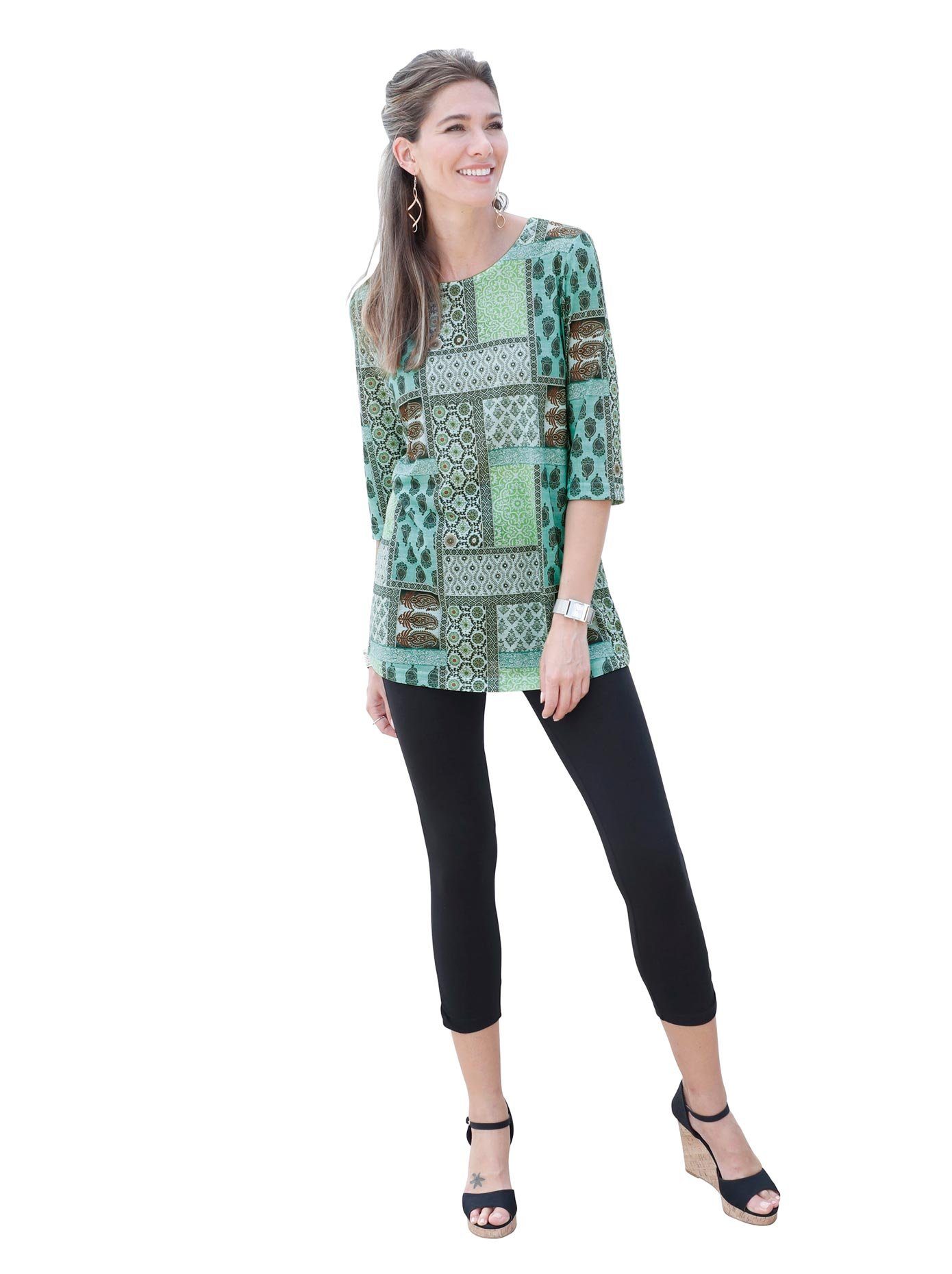 Classic Basics Shirt met print Lang shirt (1-delig)