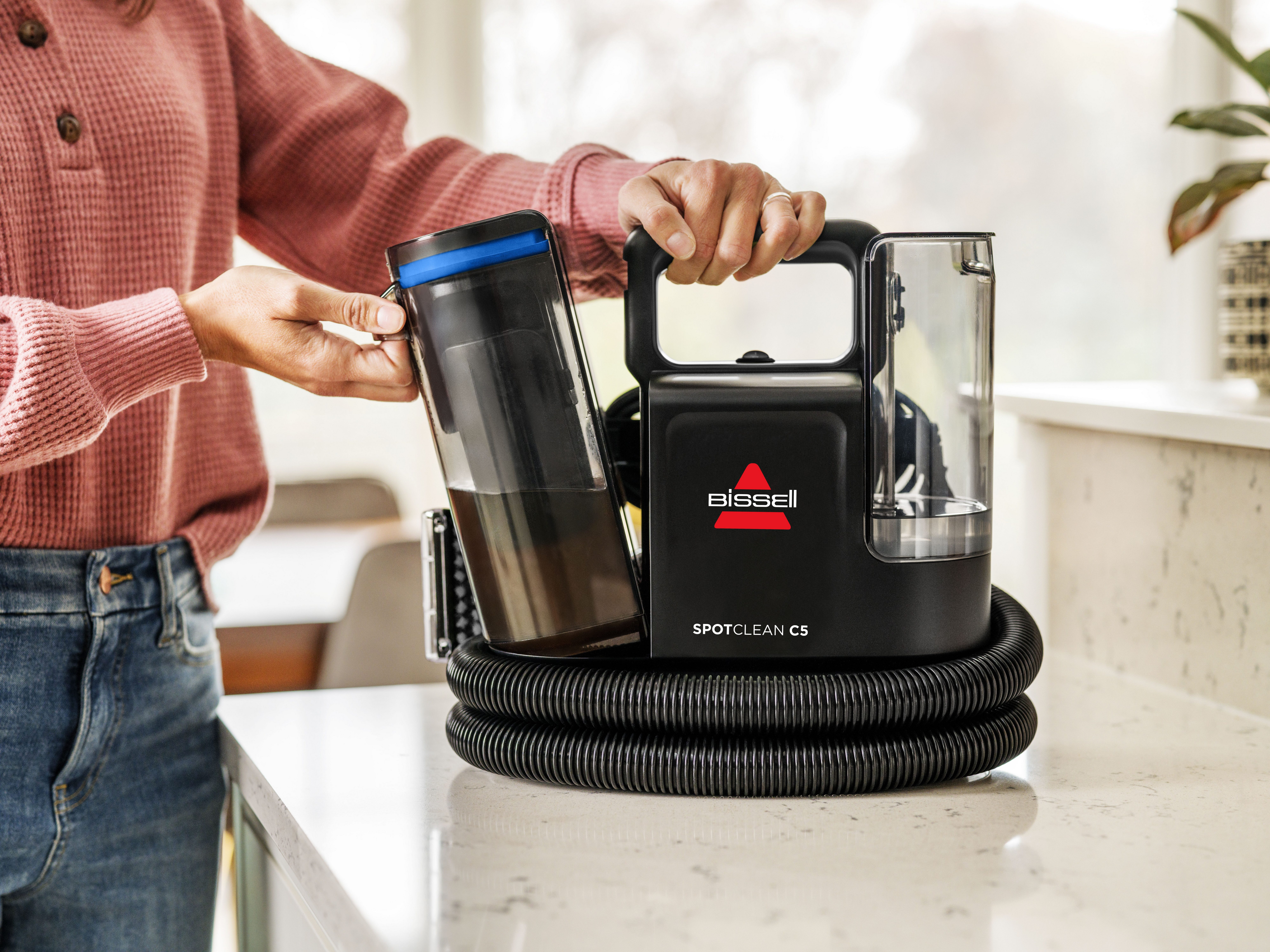 Bissell Waszuiger 3928N, SpotClean C5 Select, krachtig, klein, dual-tank >15kpa, zelfreinigend, reinigt vlekken op tapijt, bekleding, autostoel