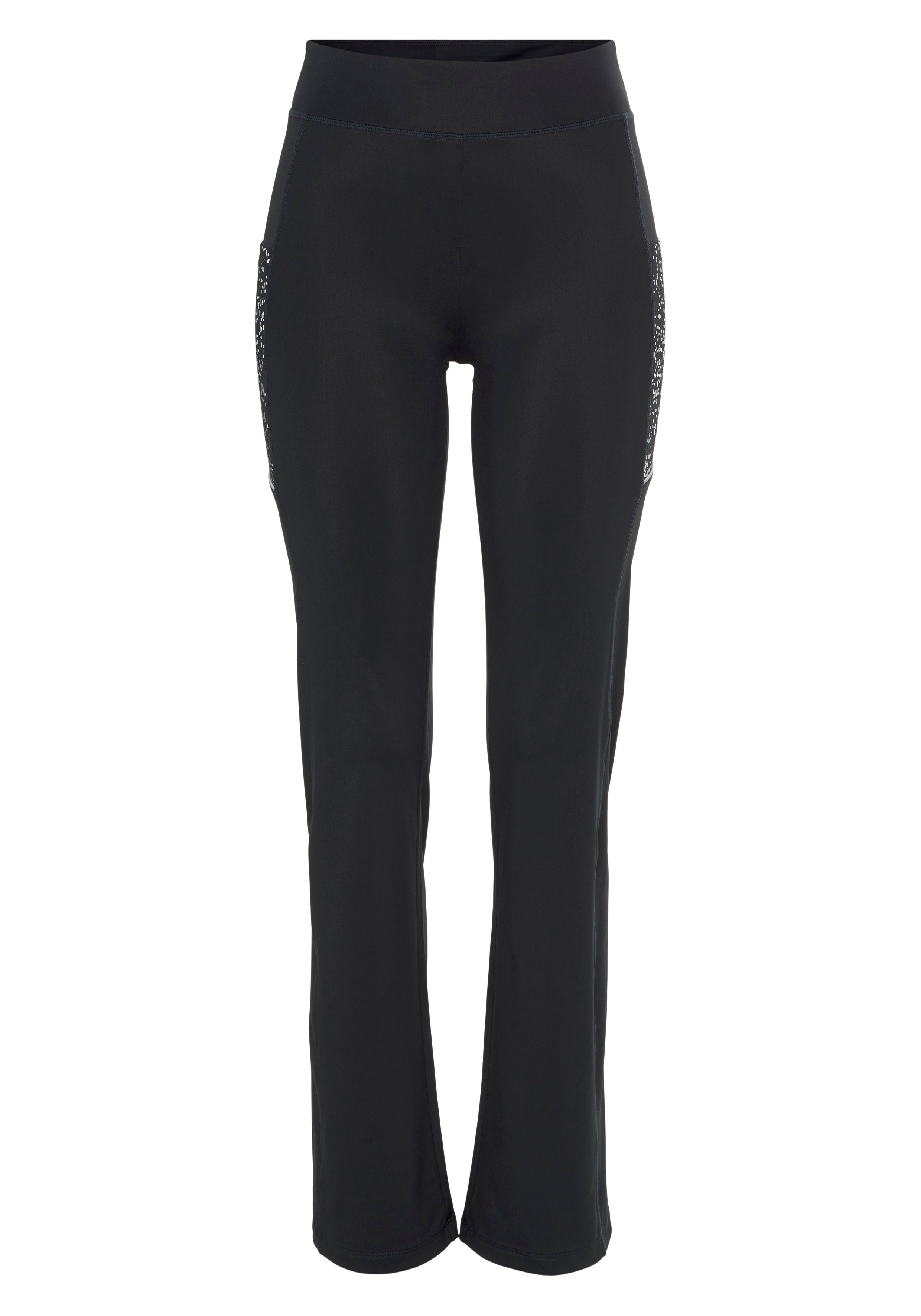 active by Lascana Functionele broek -Sportbroek met reflecterende print en telefoontas