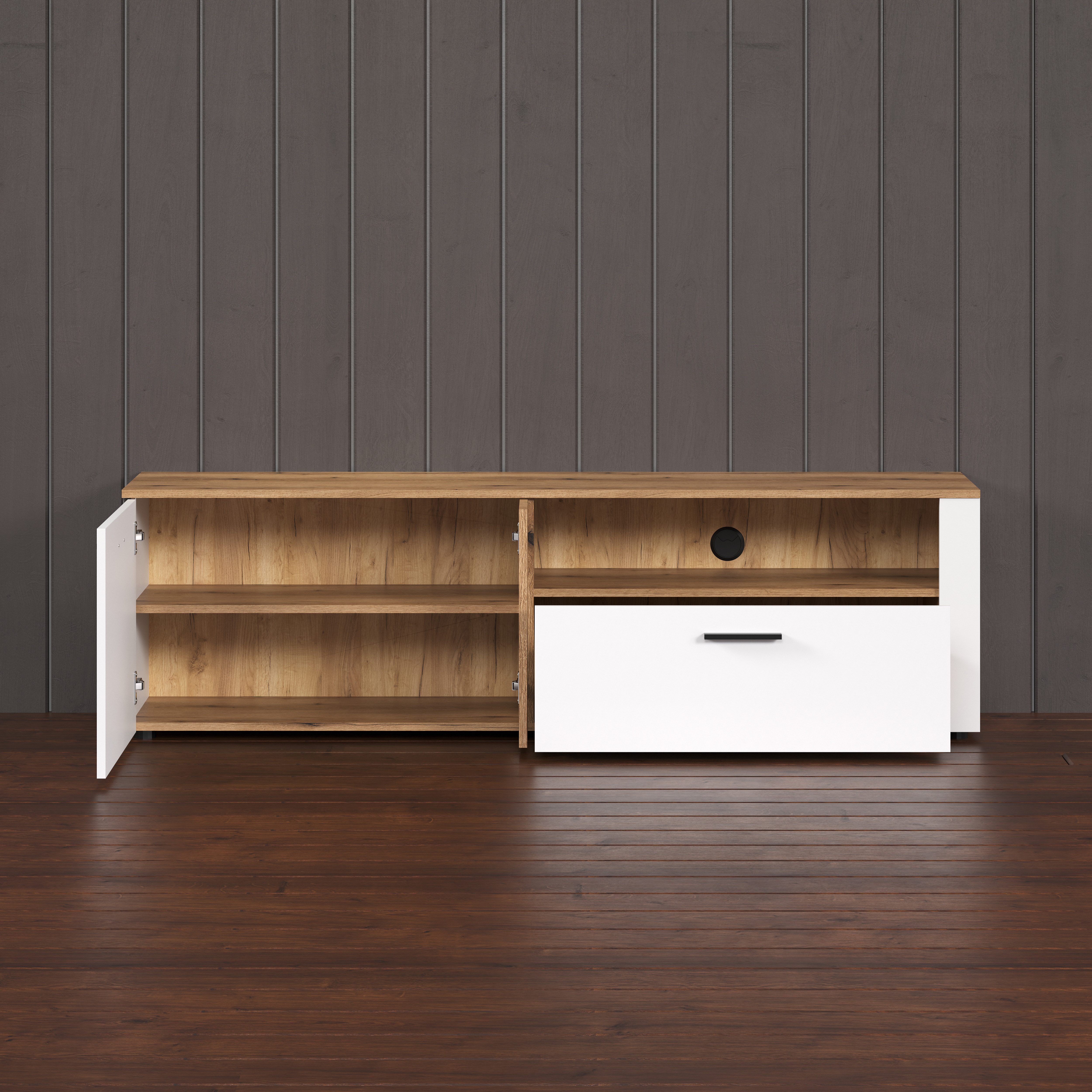 INOSIGN Tv-meubel Linz TV-kast, TV-rek TV-lowboard met eindhoutapplicaties - B/D/H: 170/42/50 cm (1 stuk)