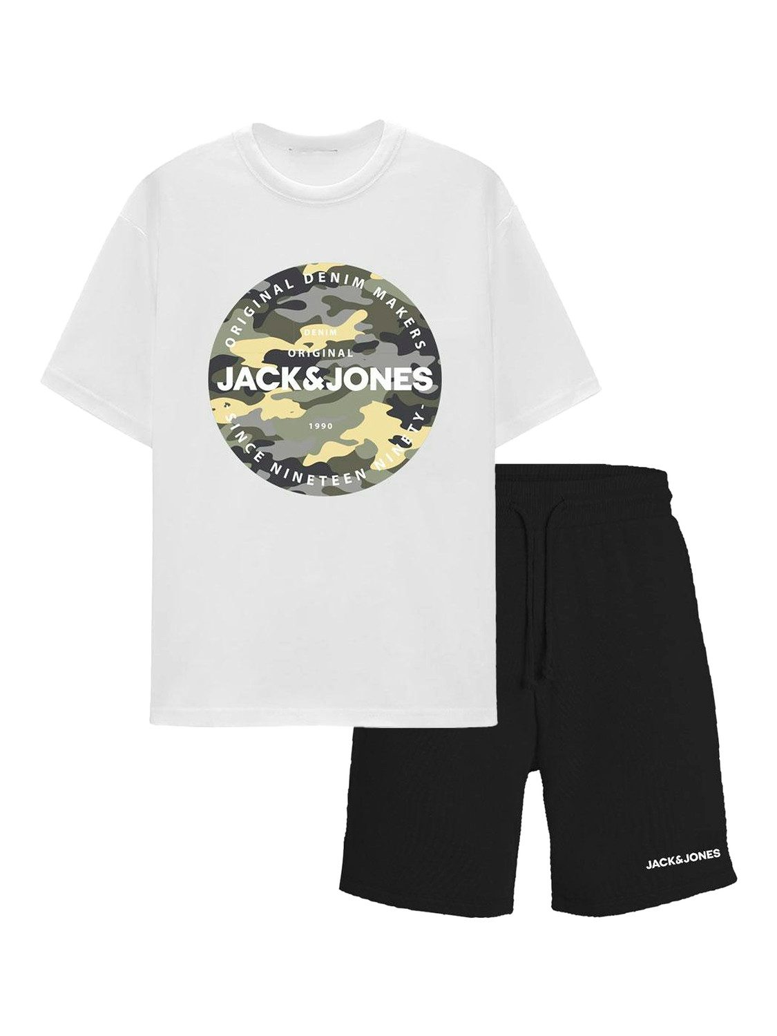 Jack & Jones Junior Shirt & short JJPETE CAMO SET PACK JNR (set, 2-delig, 2)