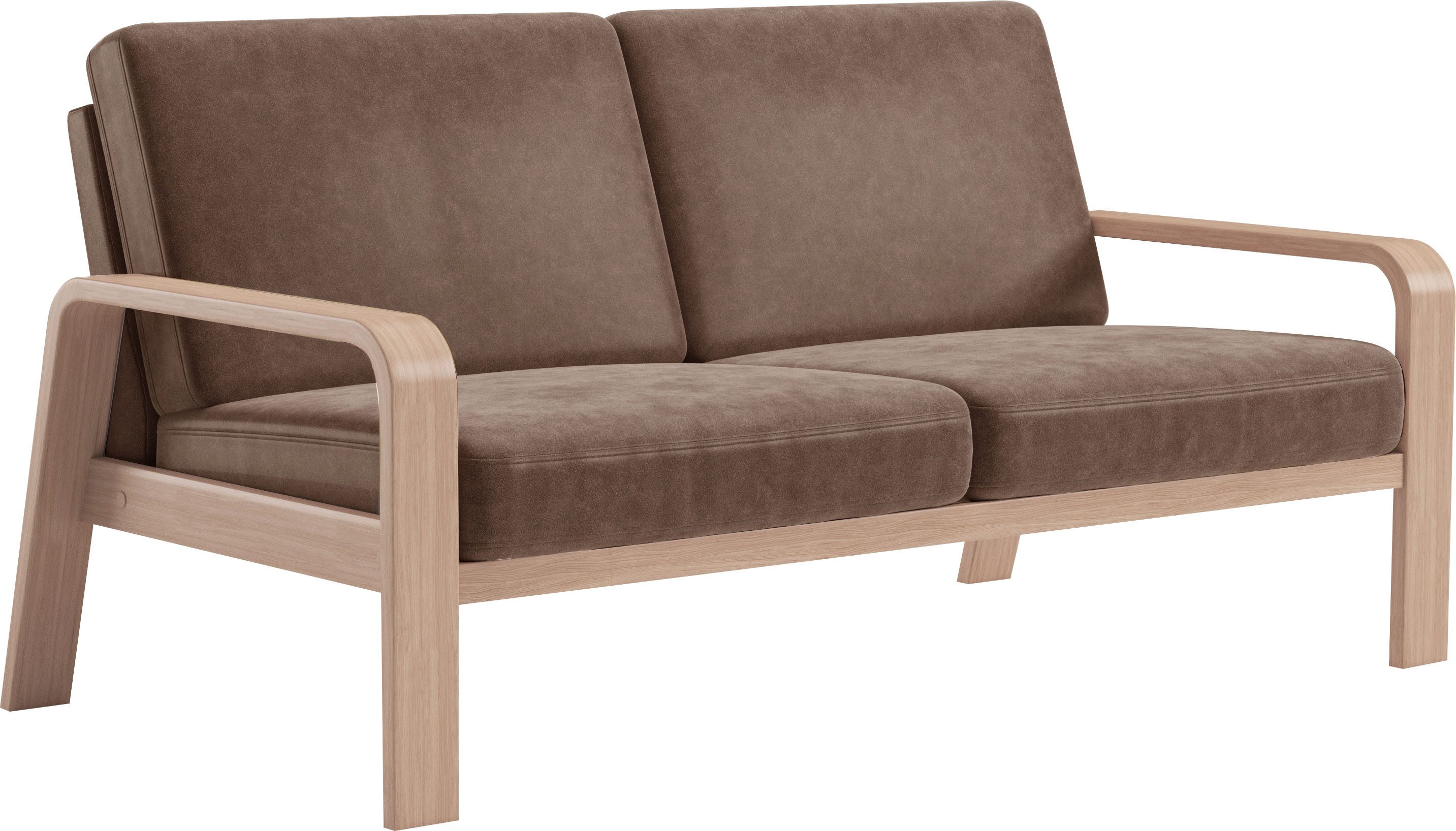 sit&more 2,5-zitsbank Kolding Armleuningen van natuurlijk beukenhout, verschillende bekledingen en kleuren
