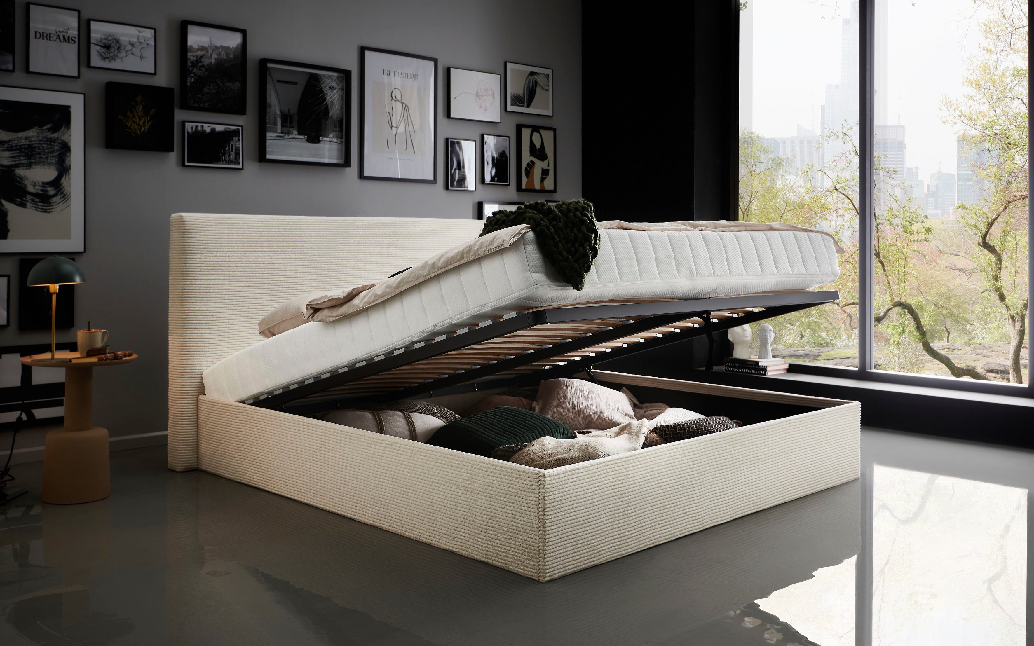 ATLANTIC home collection Bedframe Melody met bedkist en lattenbodem