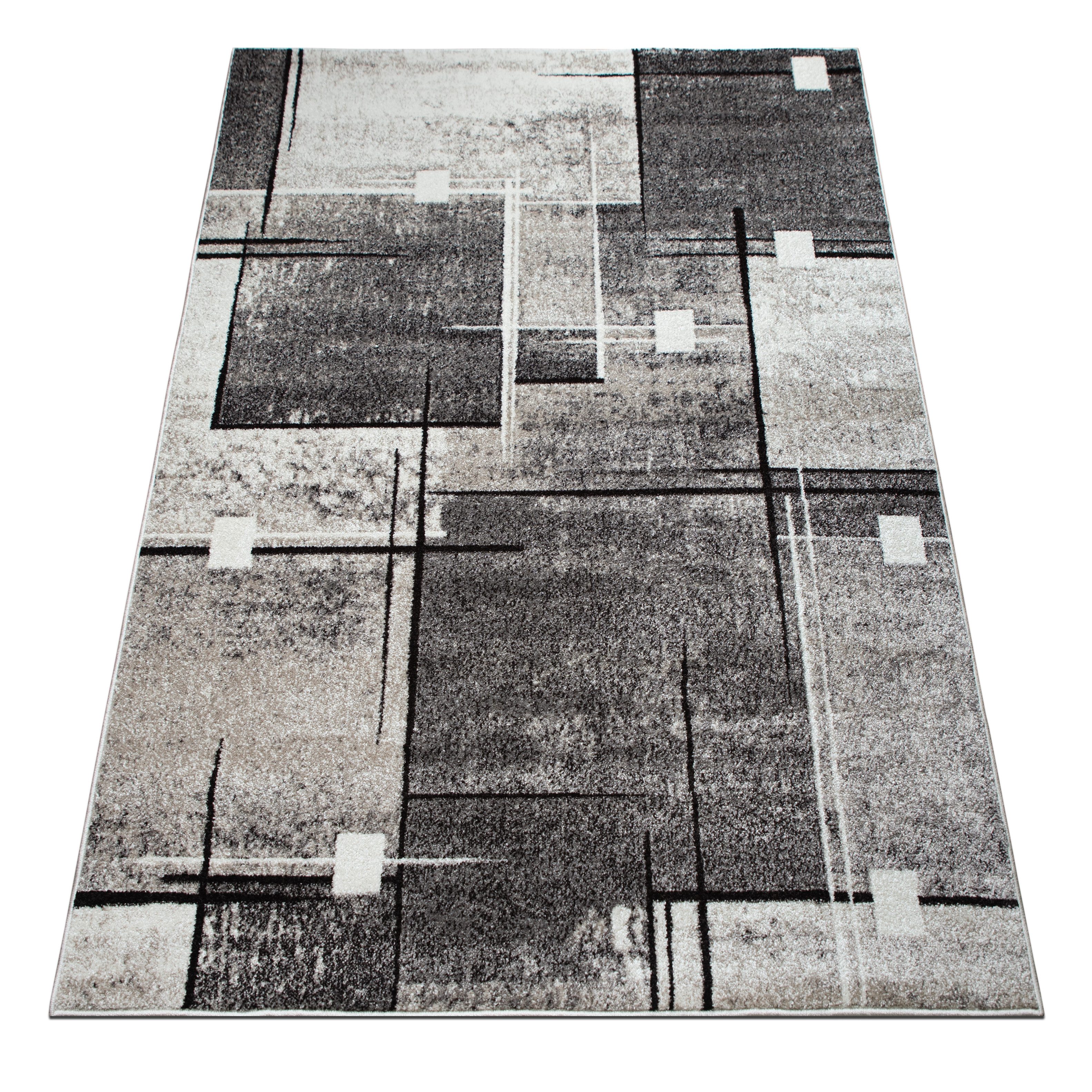 my home Vloerkleed Deblin zachte pool, kortpolig, ruitontwerp, modern, geometrisch patroon
