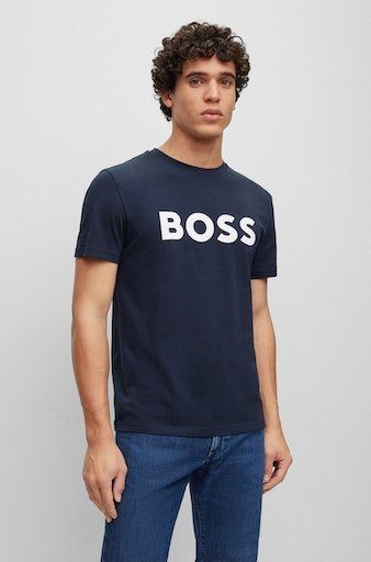 Boss Orange Shirt met korte mouwen Thinking 1 10246016 01 met logo-opdruk aan de voorkant (1-delig)
