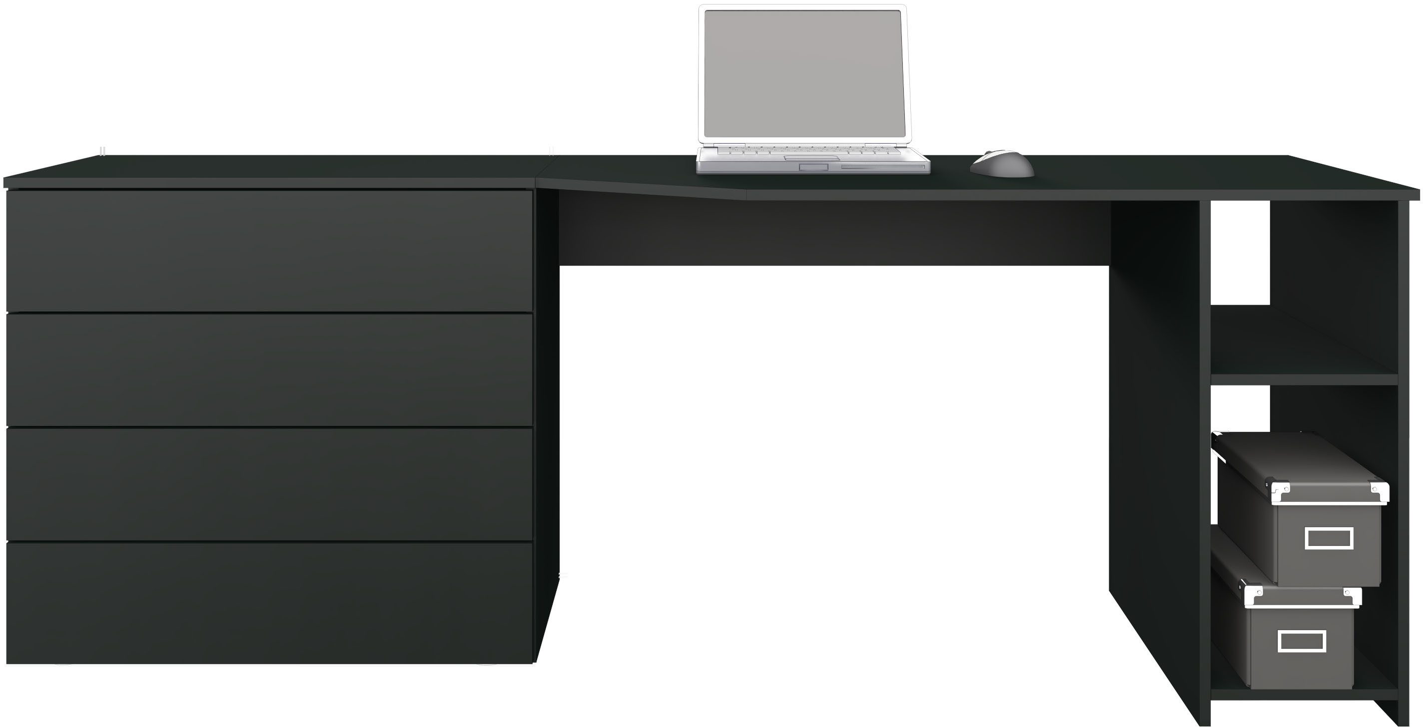 borchardt Möbel Bureau Vaasa Breedte 196 cm, push-to-openfunctie
