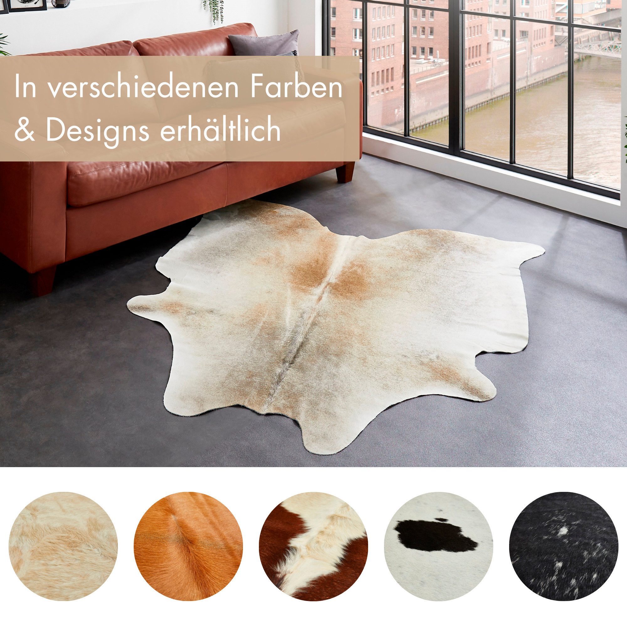 LUXOR living Vachtvloerkleed Rinderfell echte runderhuid, natuurproduct - iedere huid is uniek