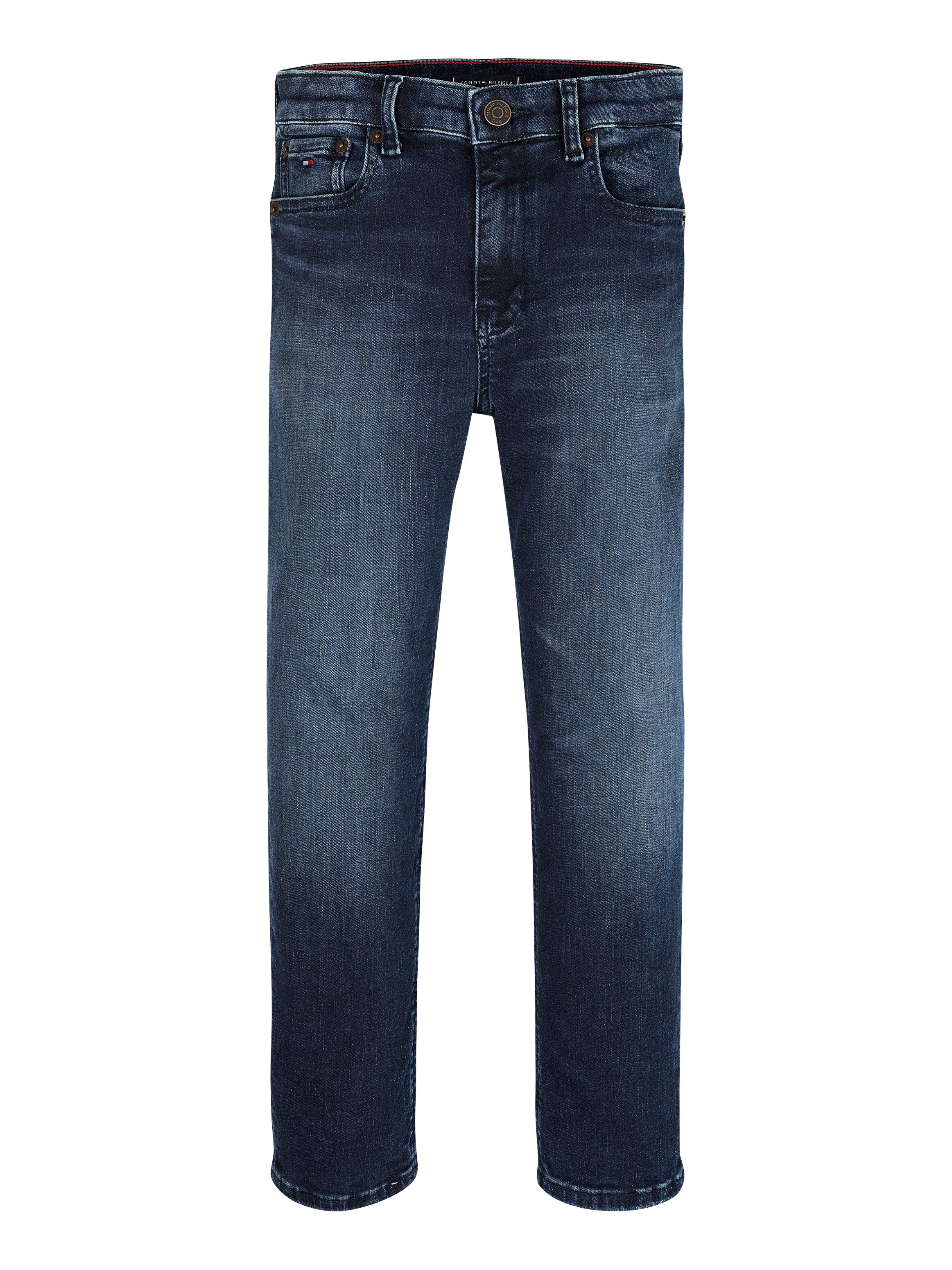 Tommy Hilfiger Straight jeans SKATER BLACK BLUE WASH in skater-vorm met logo-badge