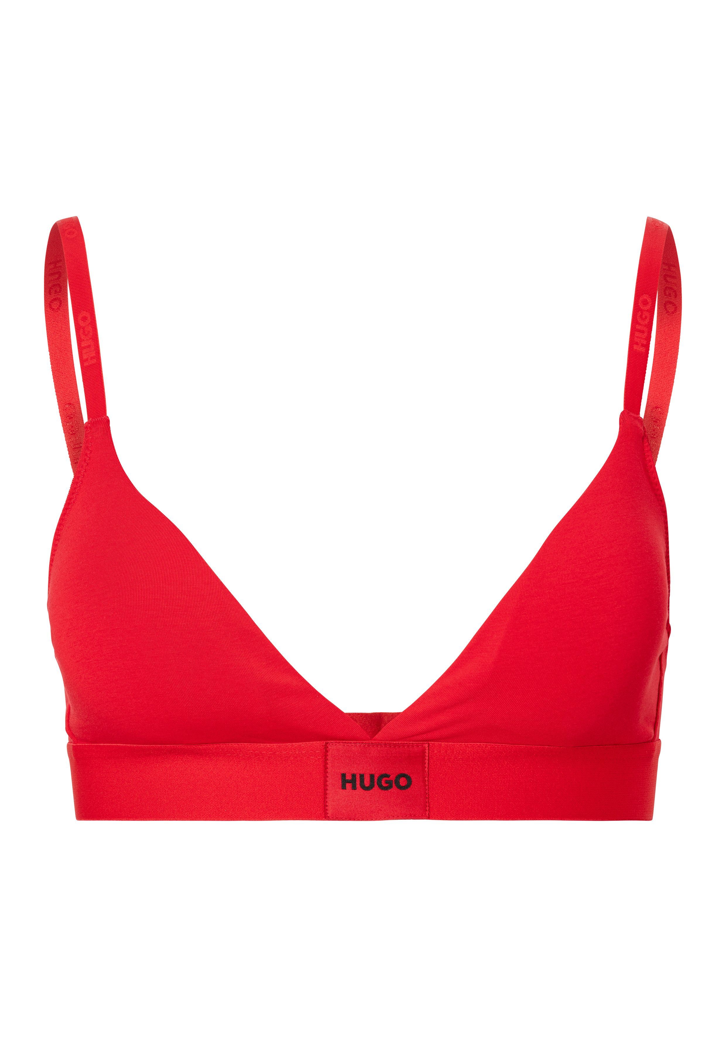 HUGO underwear Triangel-bh TRIANGLE RED LABEL met hugo logo aan de tailleband dames bh's maat XL rood