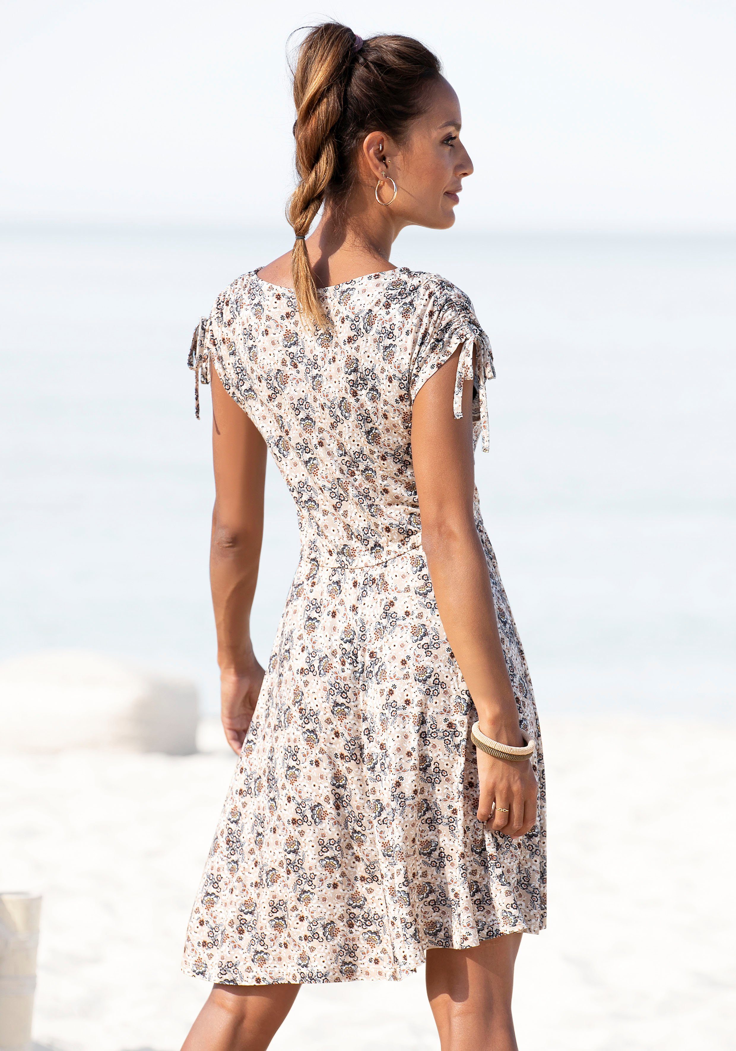 Vivance Jerseyjurk met bloemenprint, soepelvallende zomerjurk, strandjurk