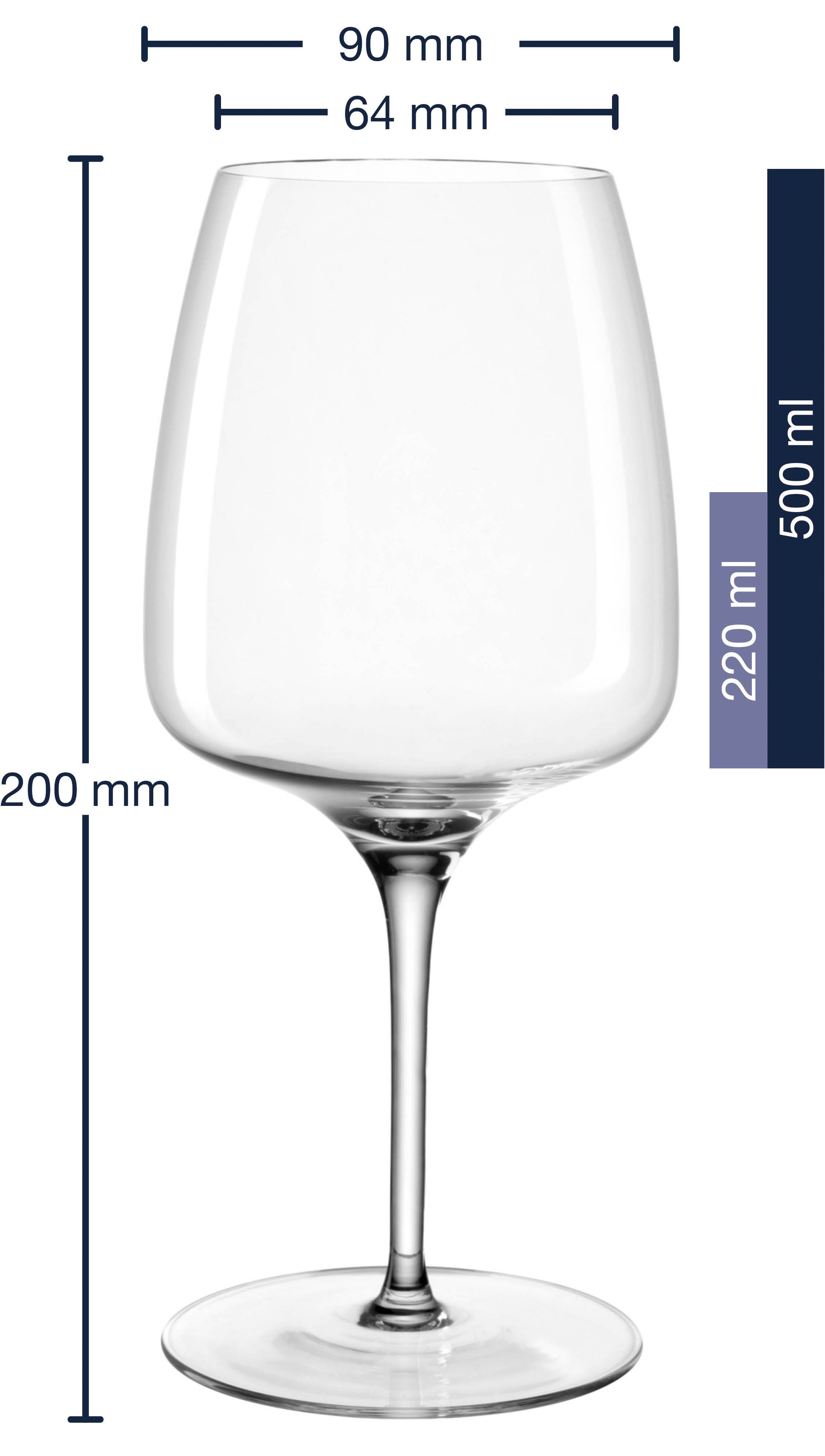 LEONARDO Wijnglas Rode wijnglas CESTI, 500 ml, 6-delig set (set, 6-delig)