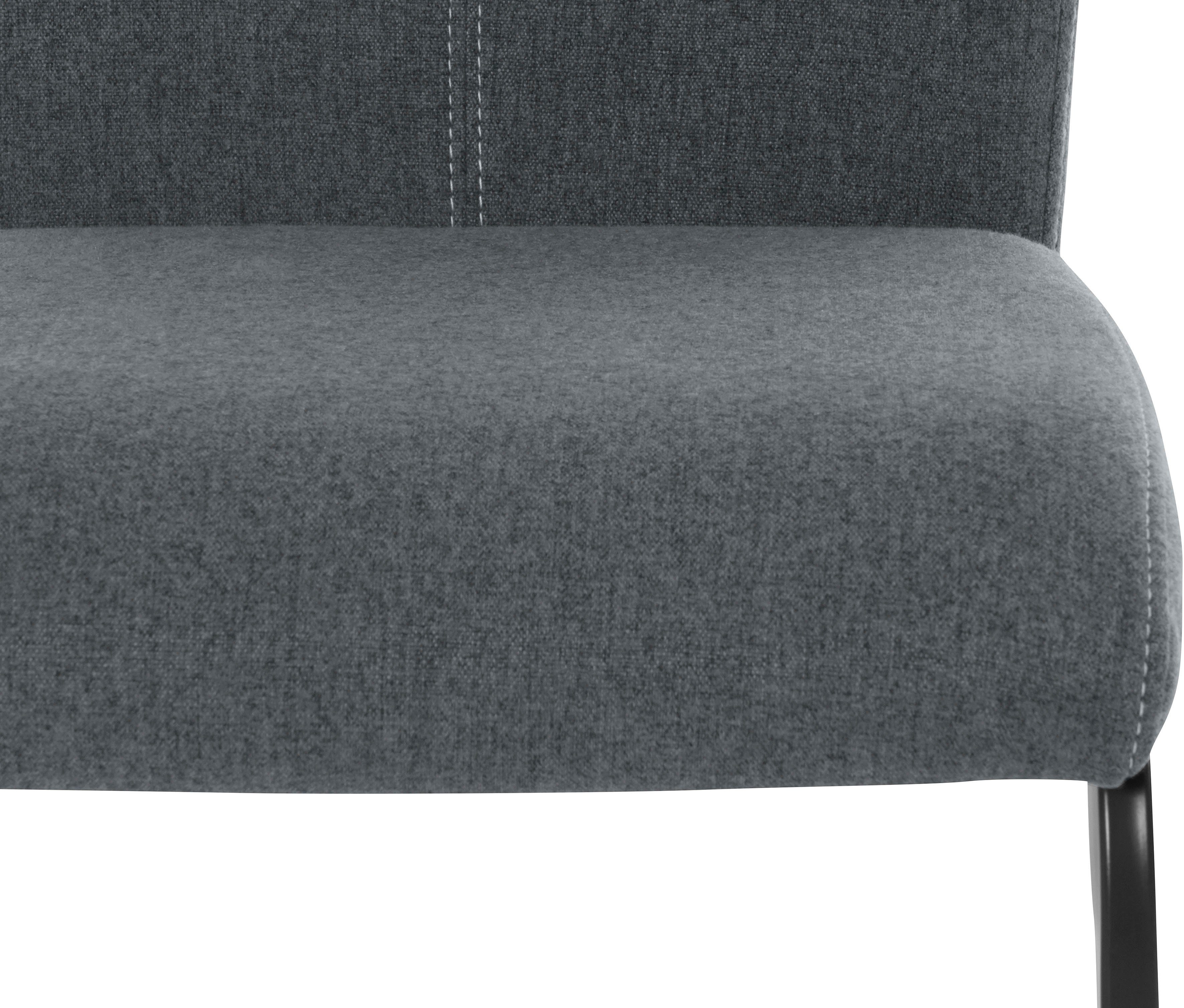 Homexperts Eetkamerstoel Viva (set van 2 of 4), overtrekstof in weefstof, metalen frame in antraciet (set)
