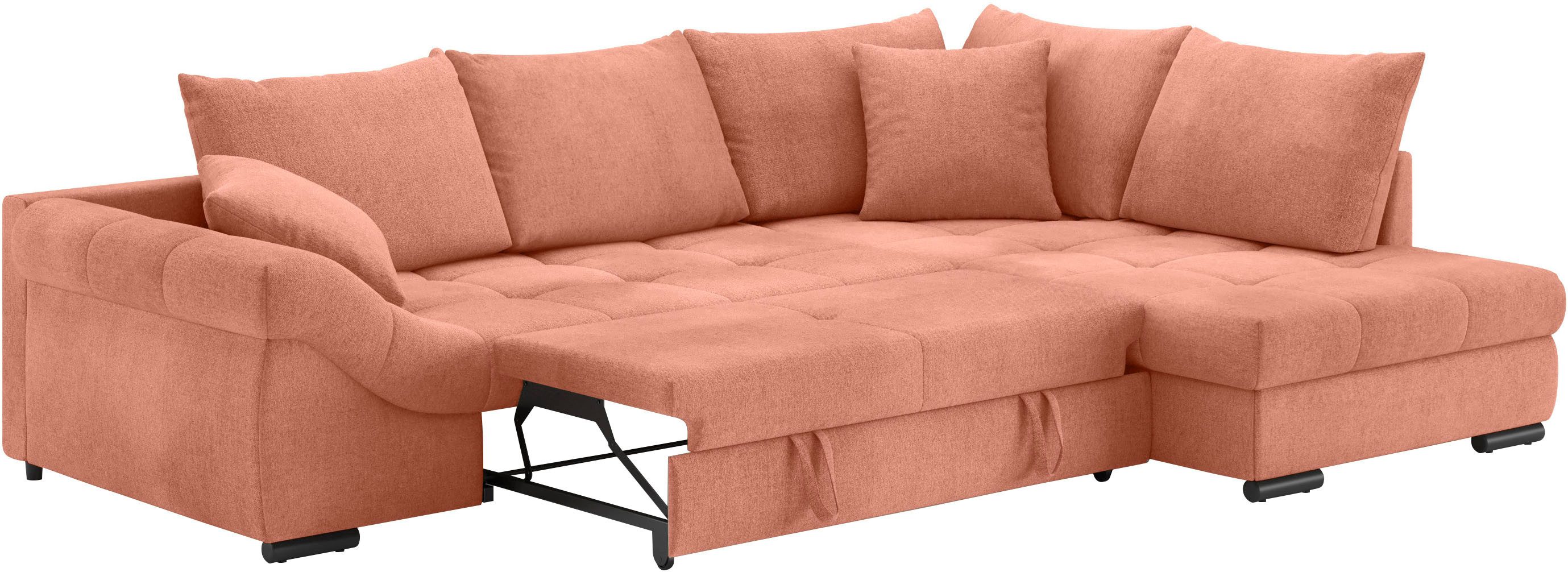 Mr. Couch Hoekbank Allegro DuraFlex, L-vorm Hochschläfer beduitbreiding, koudschuimvering, tot 140 kg belastbaar