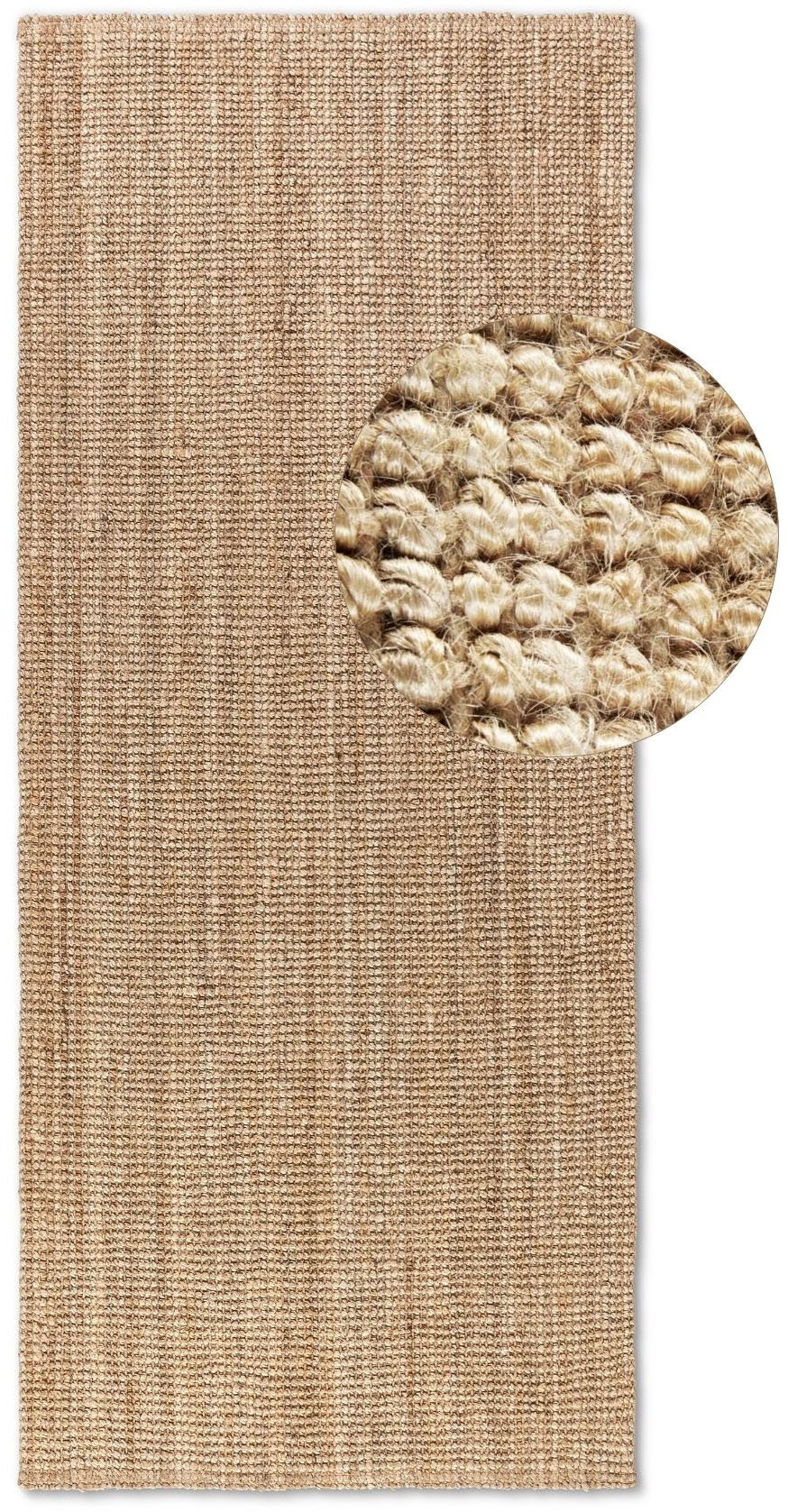HANSE Home Vloerkleed Jaipur jute tapijt, als loper en rond 100% natuurlijke vezel, duurzaam, woonkamer, eetkamer, slaapkamer, grs