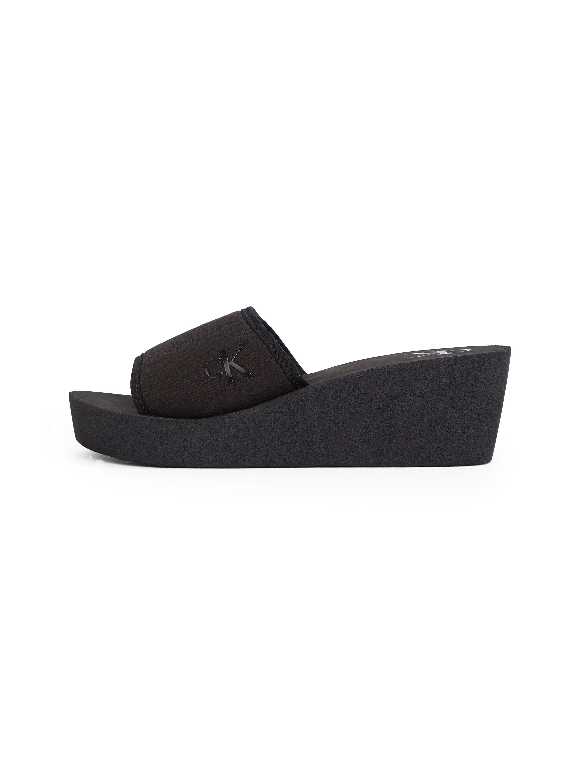 Calvin Klein Badslippers BEACH WEDGE SLIDE CANVAS