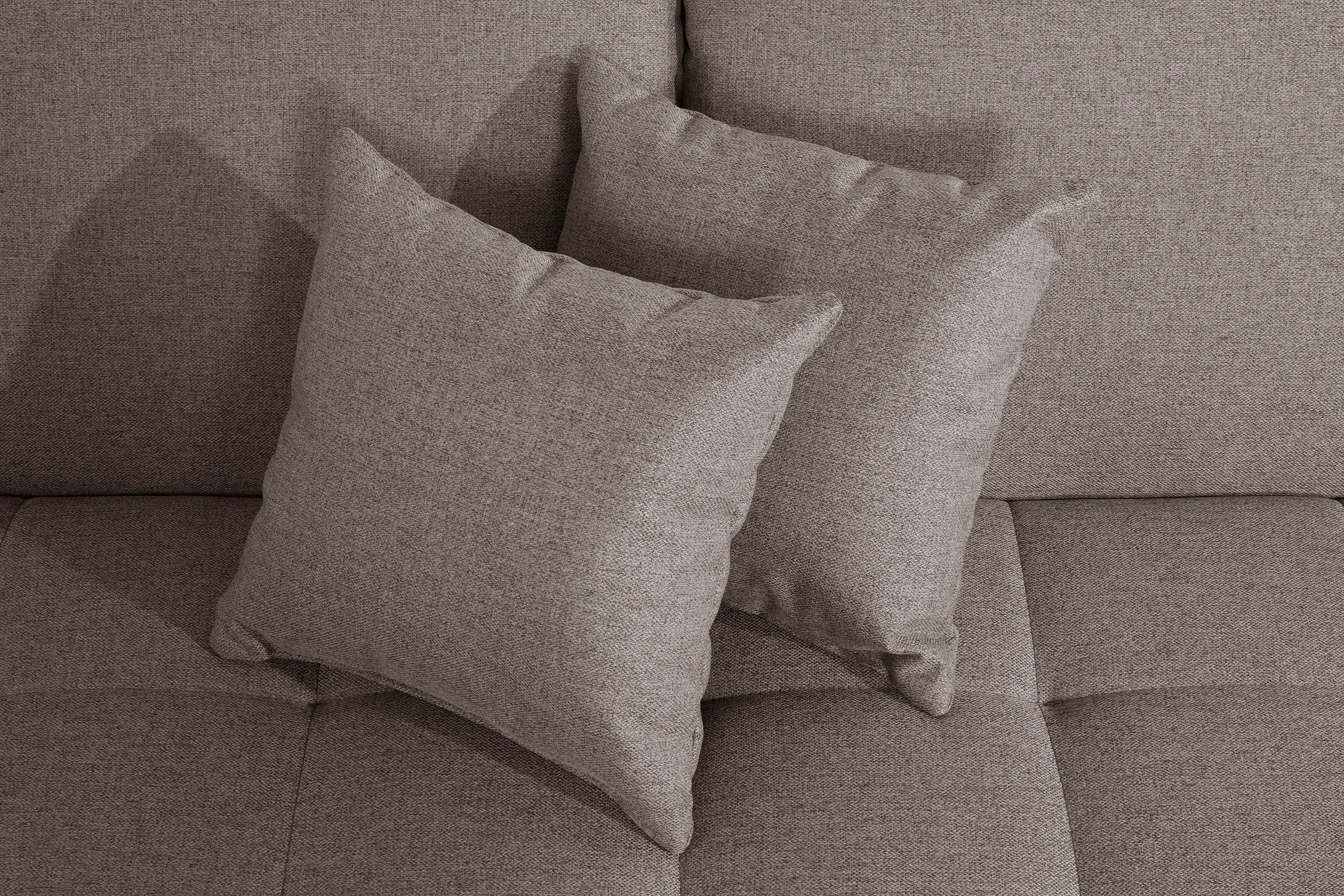 DOMO collection 2-zitsbank Franzi, tijdloos & elegant, moderne zittingstikking naar keuze met verstelbare hoofdsteun, inclusief sierkussen