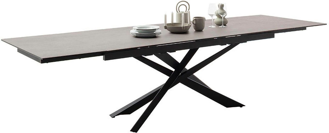 MCA furniture Eettafel TESERO uitschuifbare tafel 200-300 cm Keramiek, metaal, marmer-look, uittrekbaar, belastbaar tot 100 kg, 10-12 personen