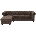 home affaire chesterfield-bank new castle hoogwaardige capitonnage in chesterfield-design, bxdxh: 255(171x72) bruin
