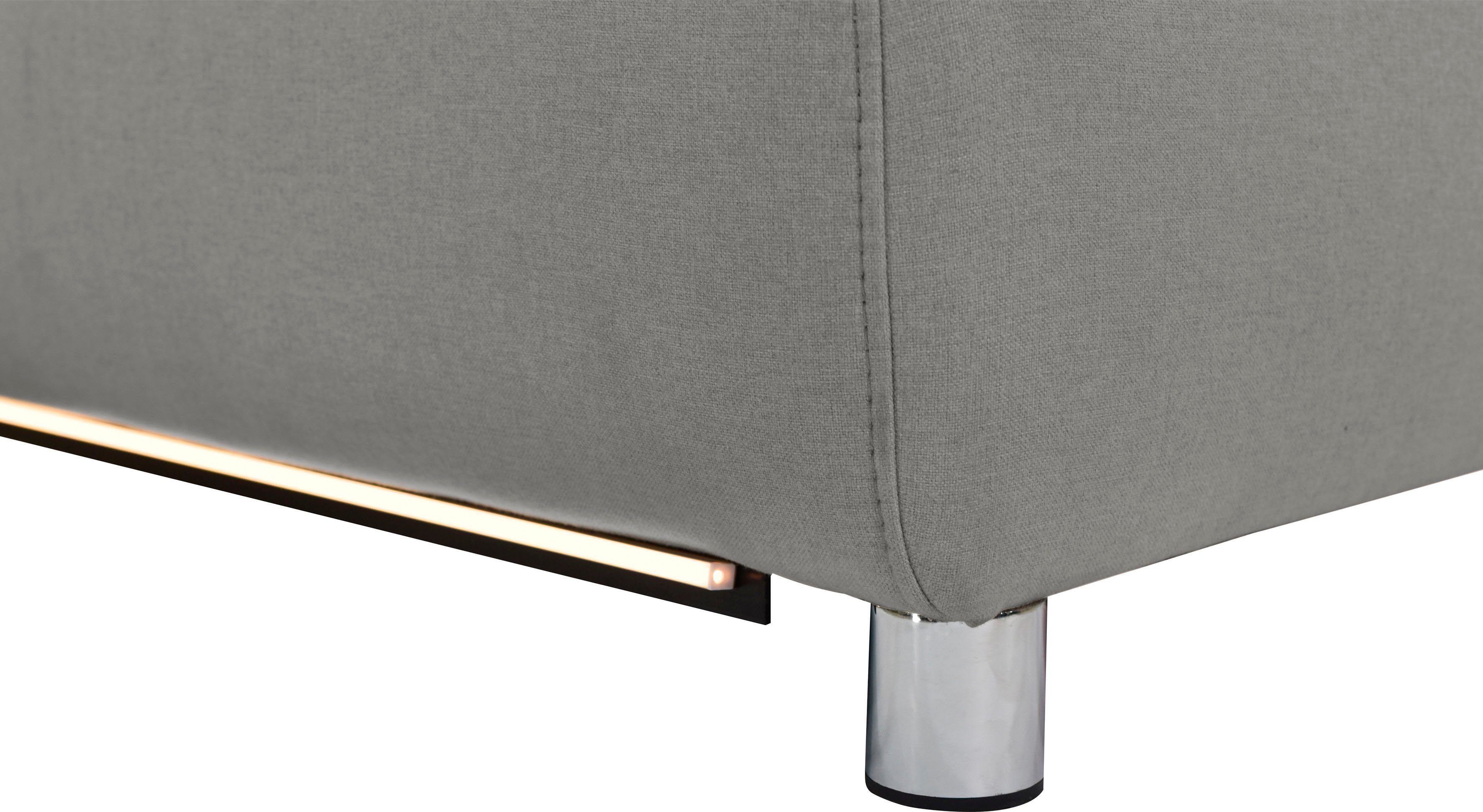 Places of Style Hoekbank Pareli, L-model, 259 cm, met récamier, echt leer, imitatieleer, weefstof