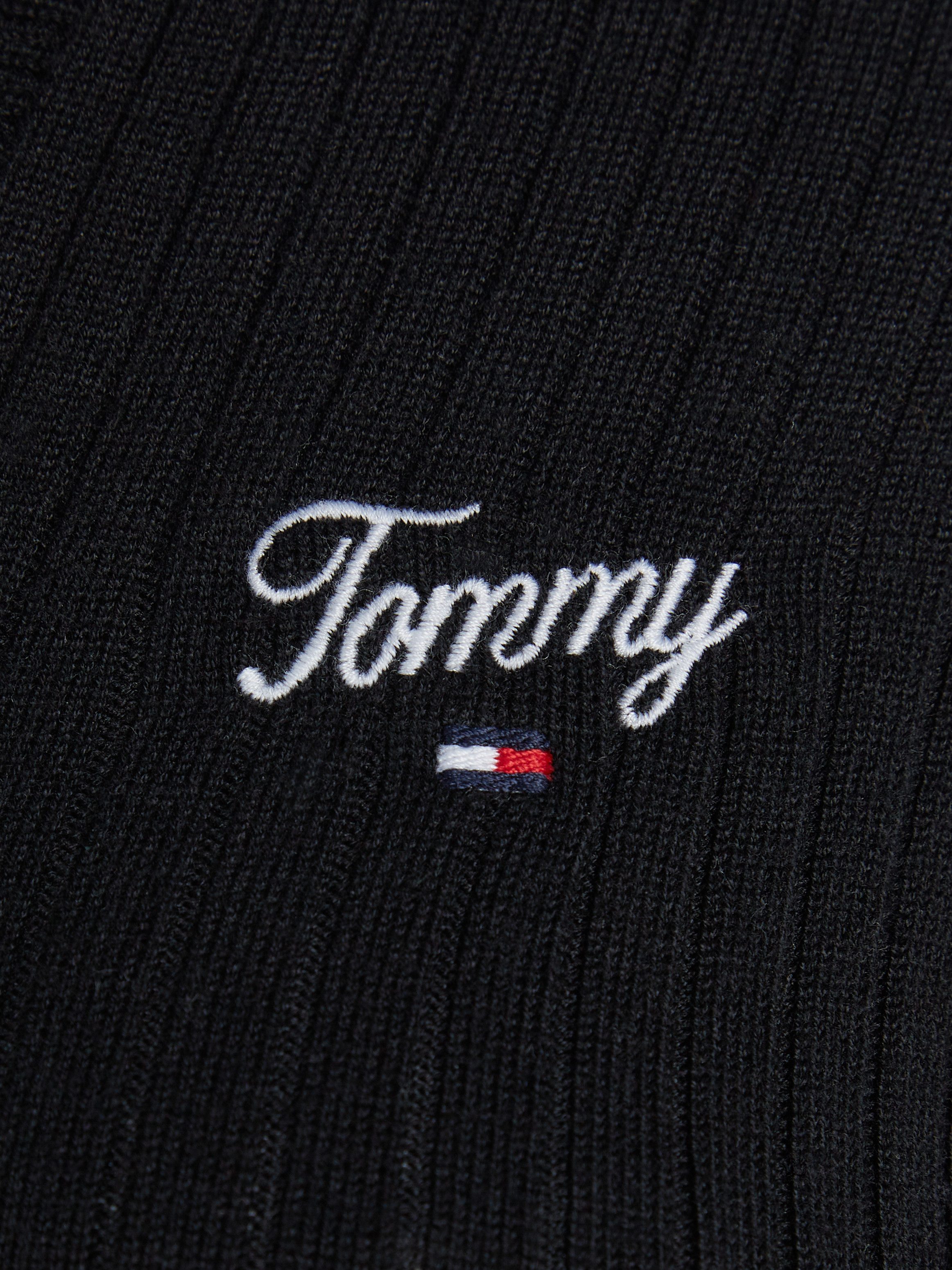 TOMMY JEANS Polojurk TJW SCRIPT POLO SWEATER DRESS met tommy jeans script logo-opdruk
