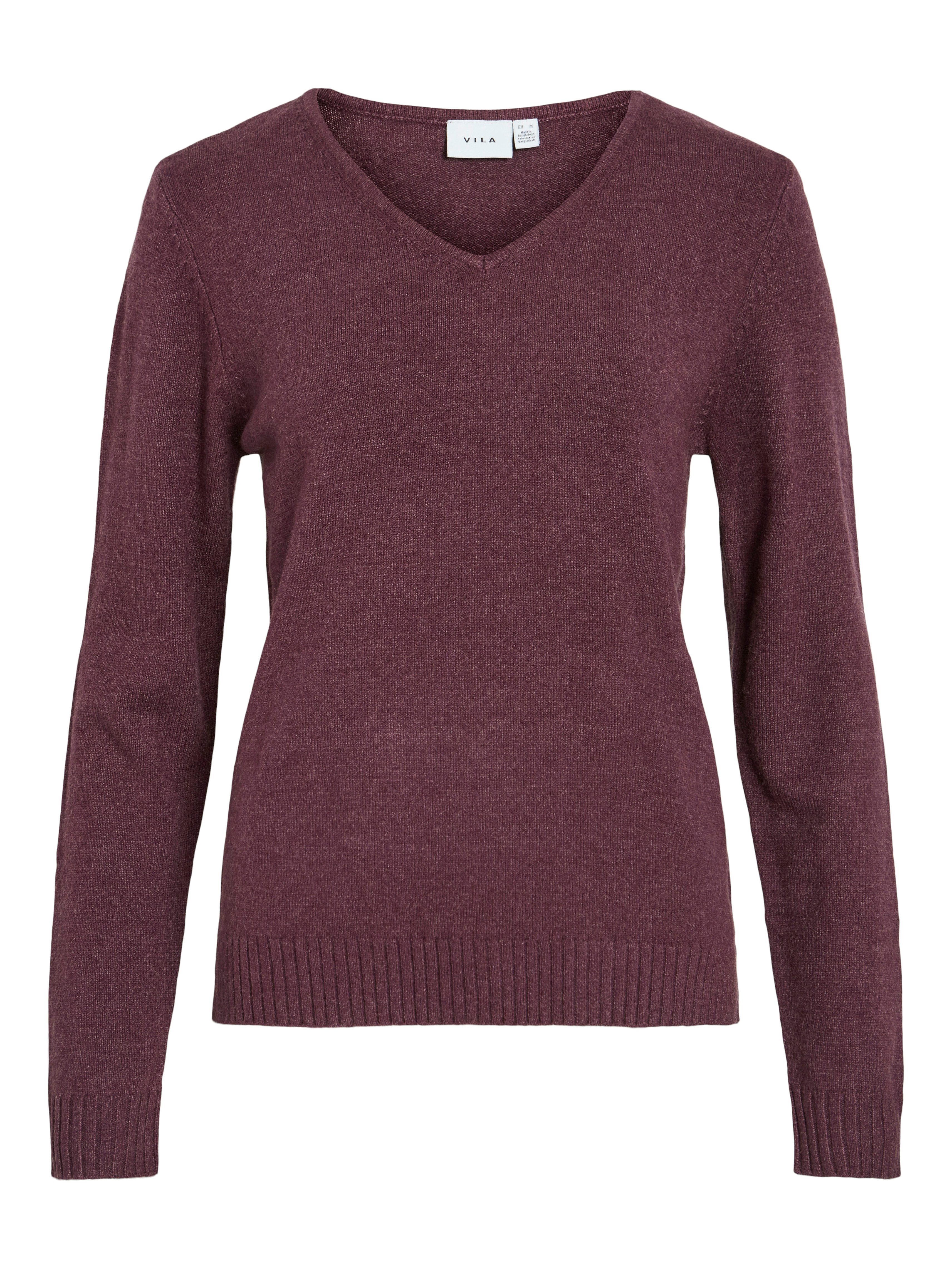 Vila Trui met V-hals VIRIL V-NECK L/S KNIT TOP - NOOS