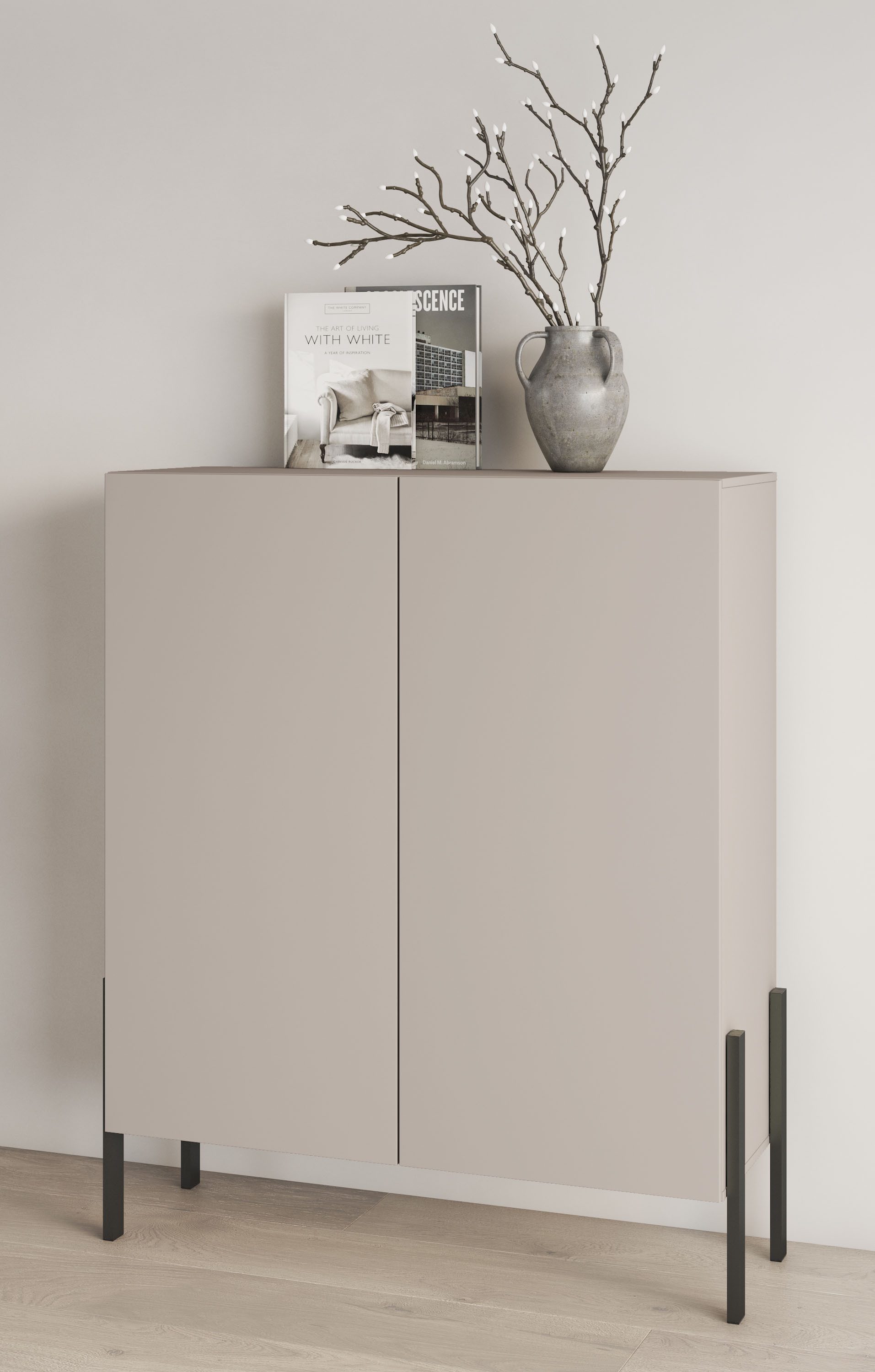 INOSIGN Kast Jukon, breedte 110 cm, moderne grepless hoge kast, 2 deuren