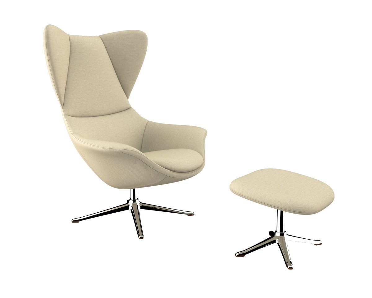 FLEXLUX Oorfauteuil Stilo relaxstoel, TV-stoel Solitaire, stijlicoon, draaibaar, aluminium basis