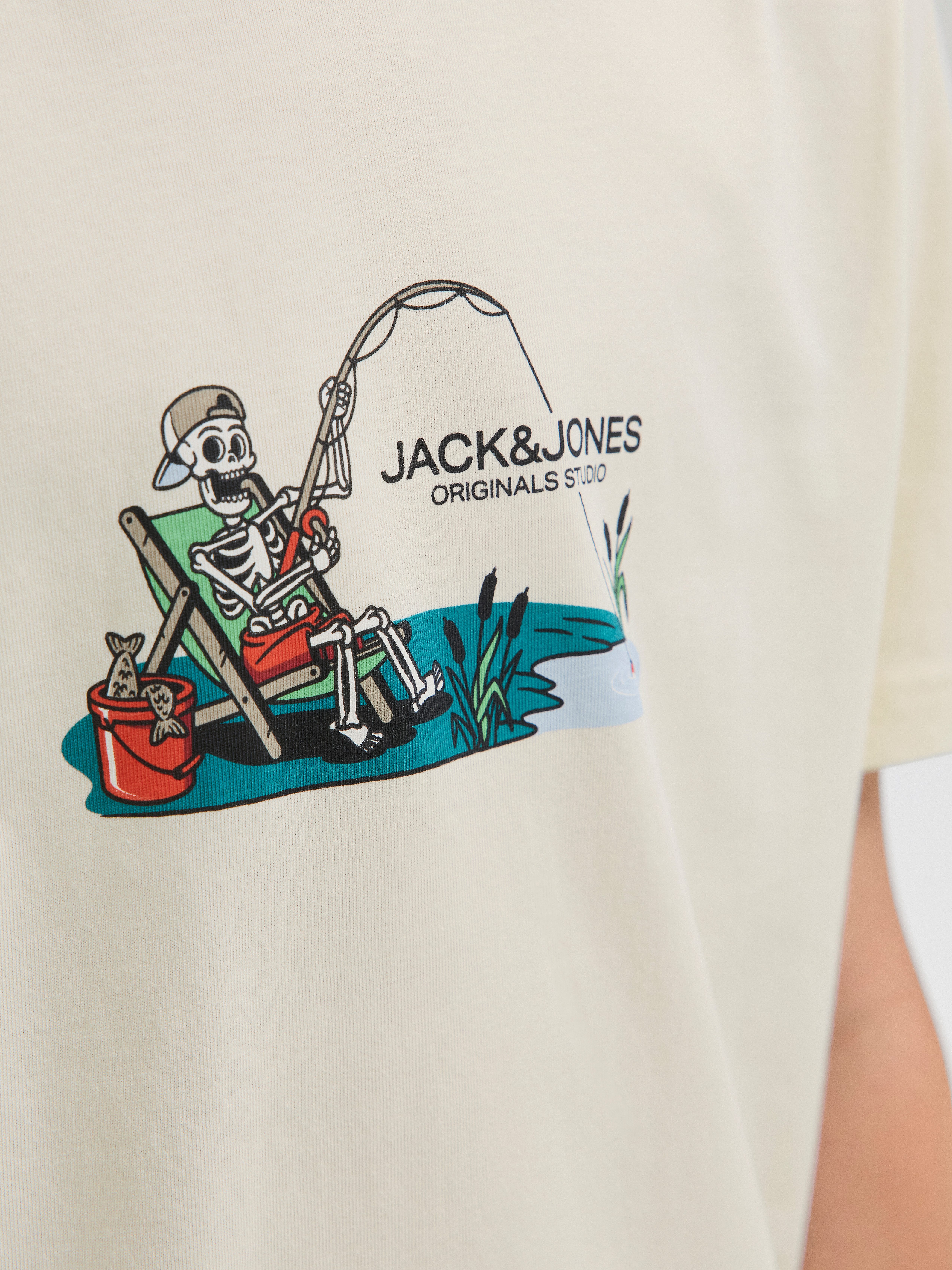 Jack & Jones Junior T-shirt JORSKULL NATURE TEE SS CREW NECK SN JNR