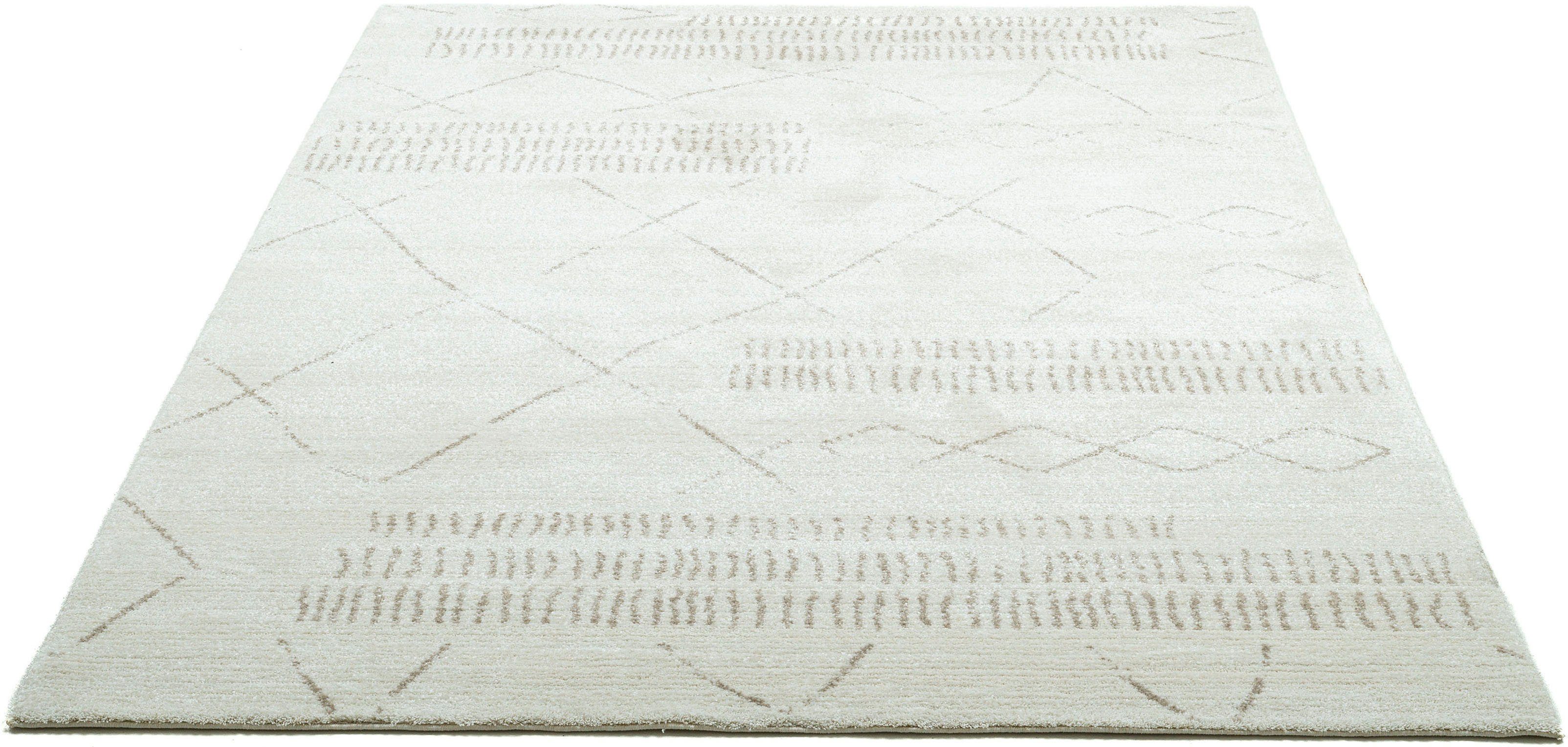 Gino Falcone Vloerkleed Durlesti 4927 Kortpolig, modern ruitontwerp, Boho, woonkamer, eetkamer moderne vloerkleden maat 200 cm x 300 cm x 13 mm beige