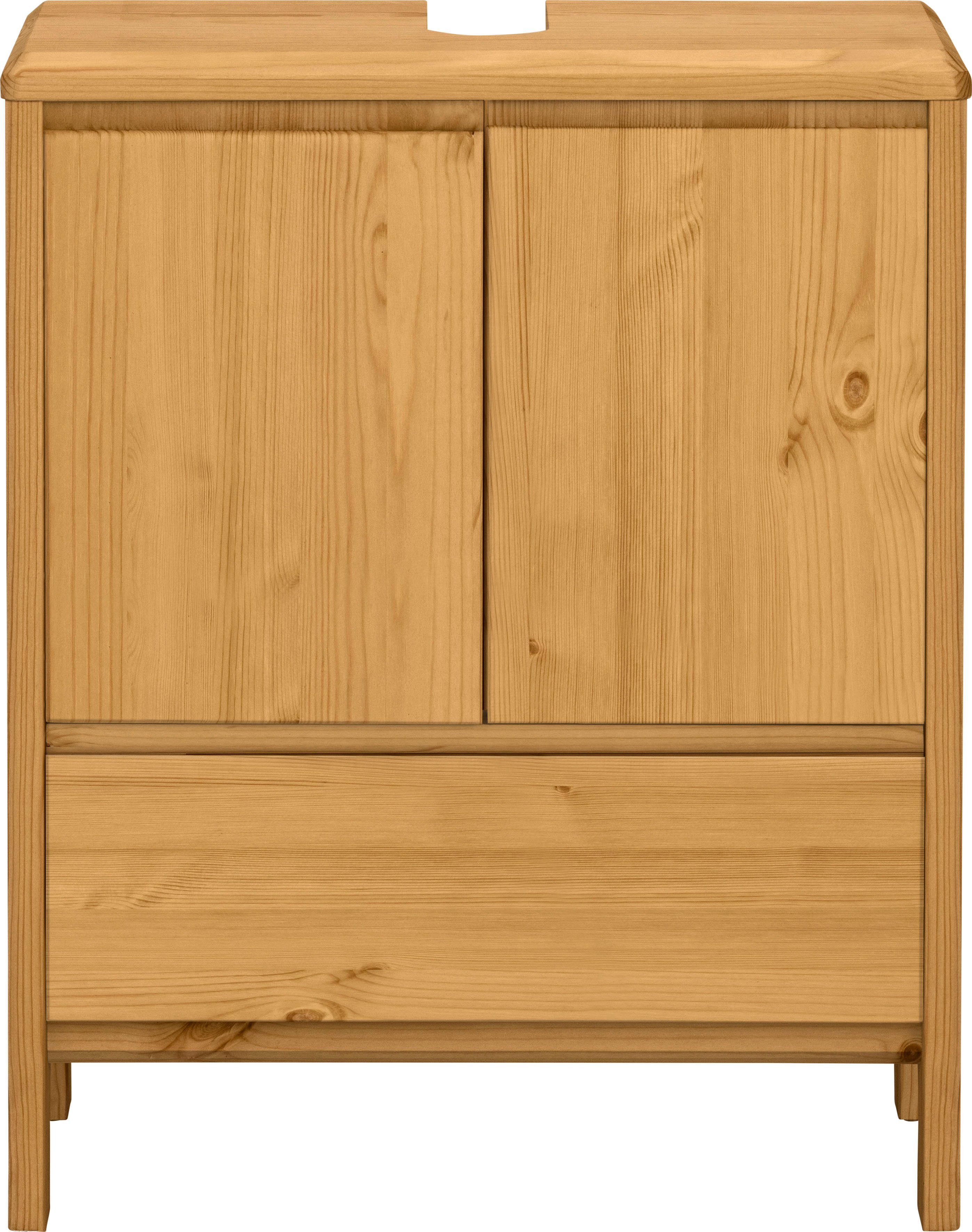 OTTO products Wastafelonderkast Jorrick Breedte 60 cm, grenen met bio olie/was behandeld, sifonuitsparing