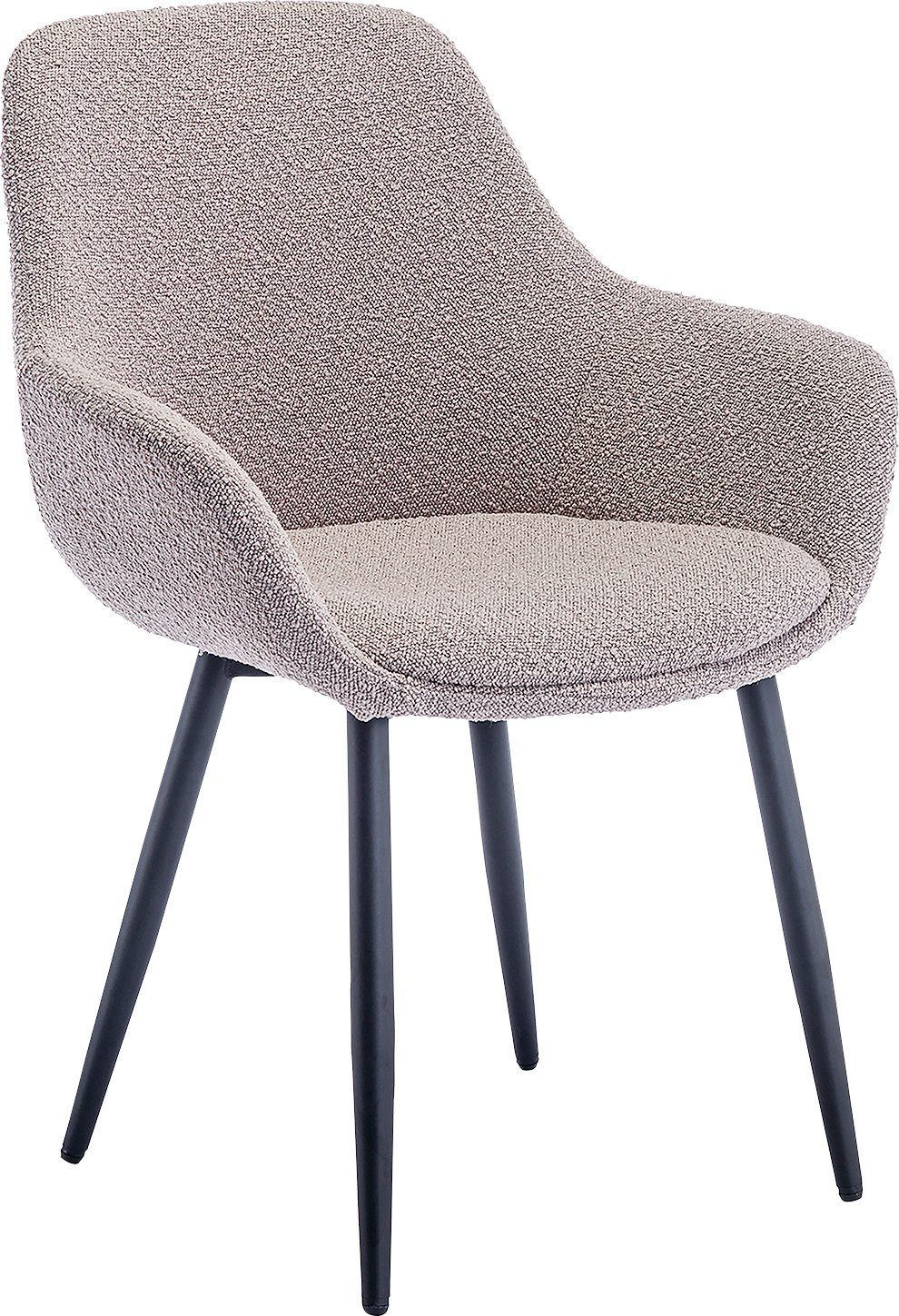 SalesFever Stoel met armleuningen moderne bouclébekleding (set, 2 stuks)