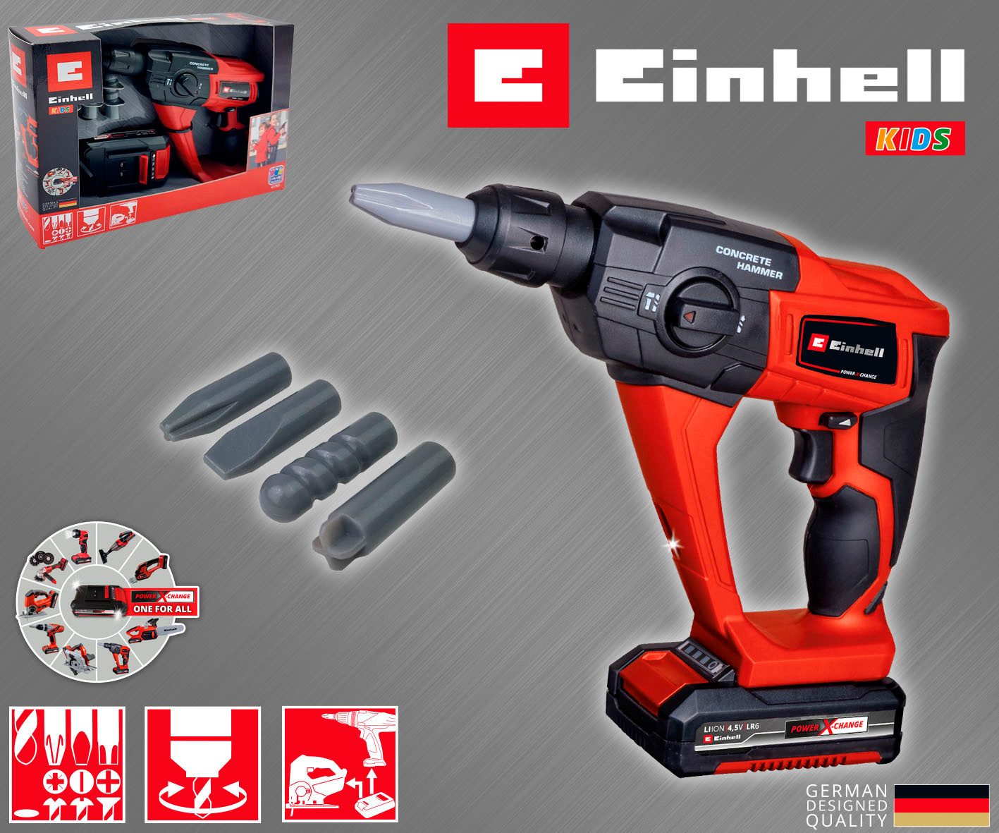 Happy People Kinder-boormachine EINHELL Kids Boorhamer met licht- en geluidseffect