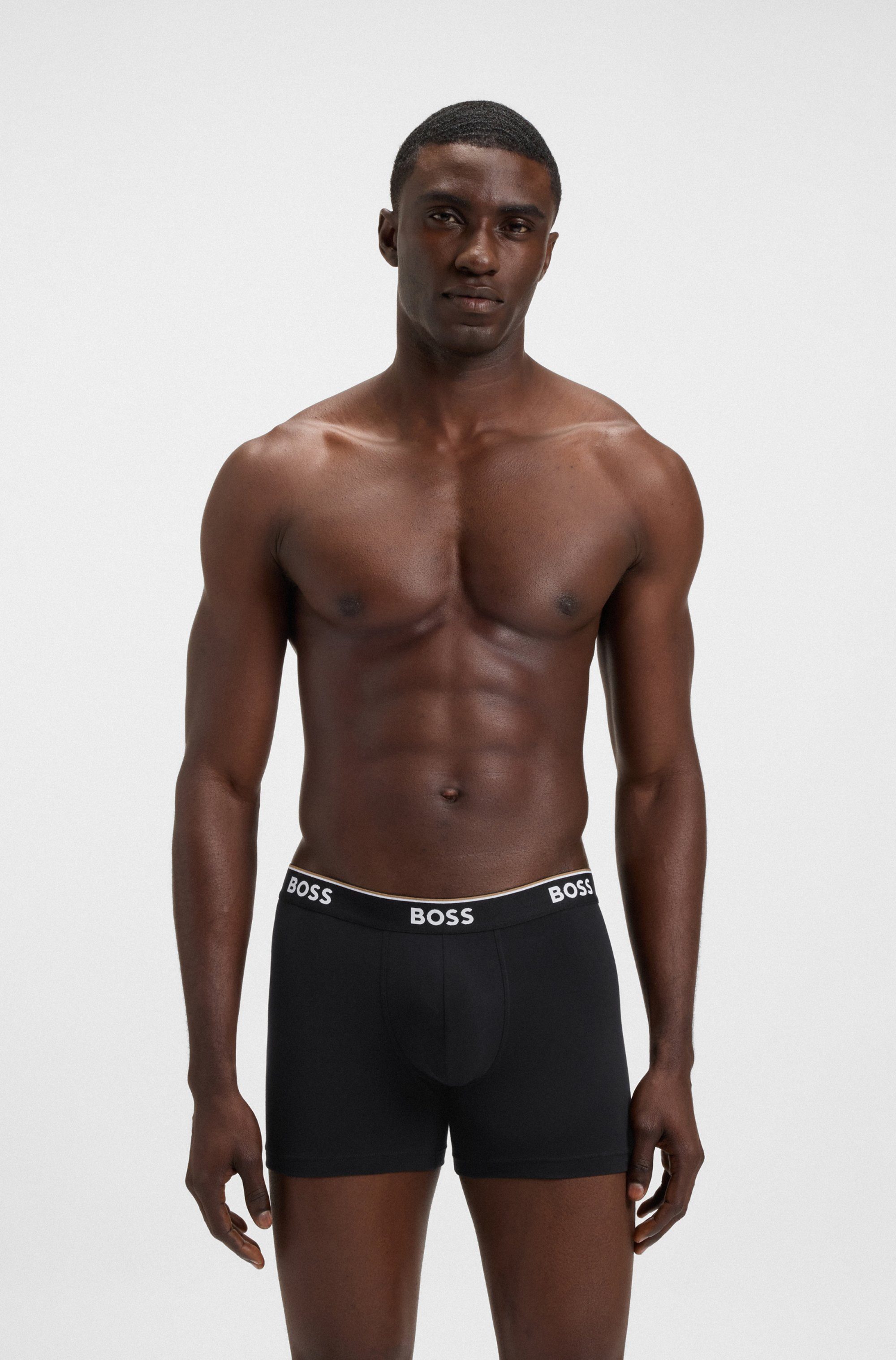BOSS Lange boxershort BRIEF 3 PACK met in kleur bijpassende weefband (3 stuks)