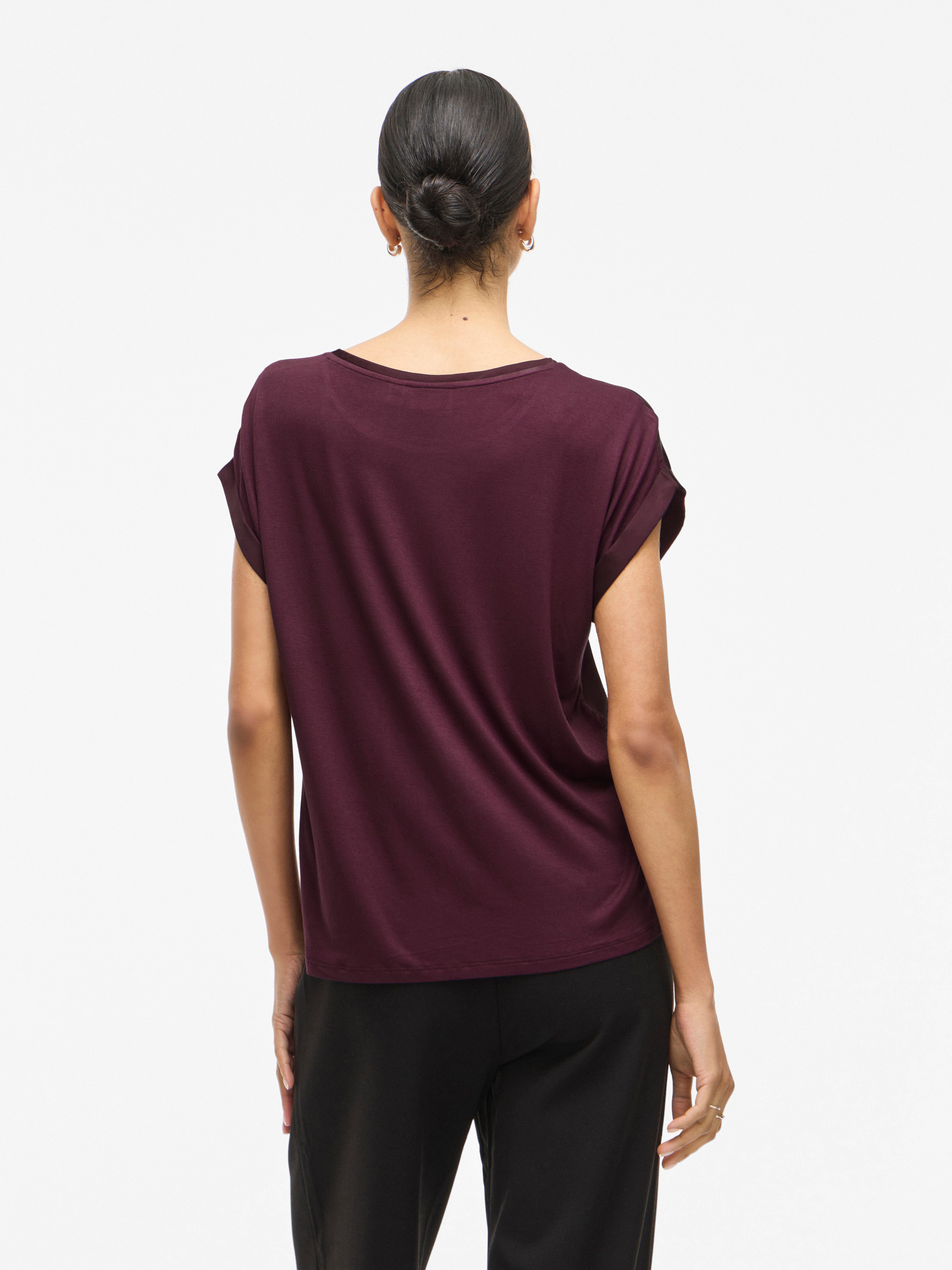 Vila Shirt met korte mouwen VIELLETTE S/S SATIN TOP - NOOS