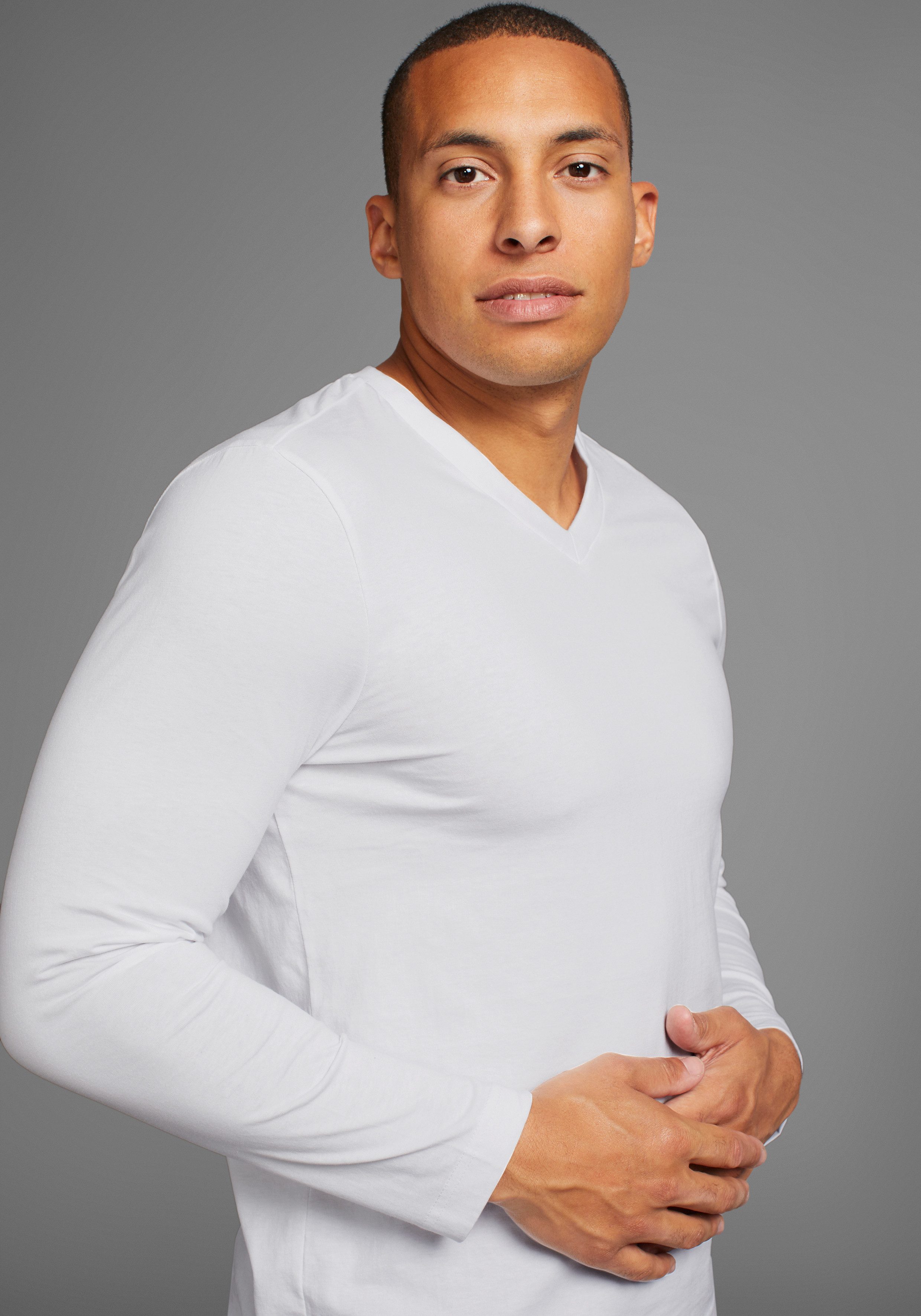 Man's World Shirt met lange mouwen Circular Collection ook voor onderkleding (set, 2-delig, 2 stuks)