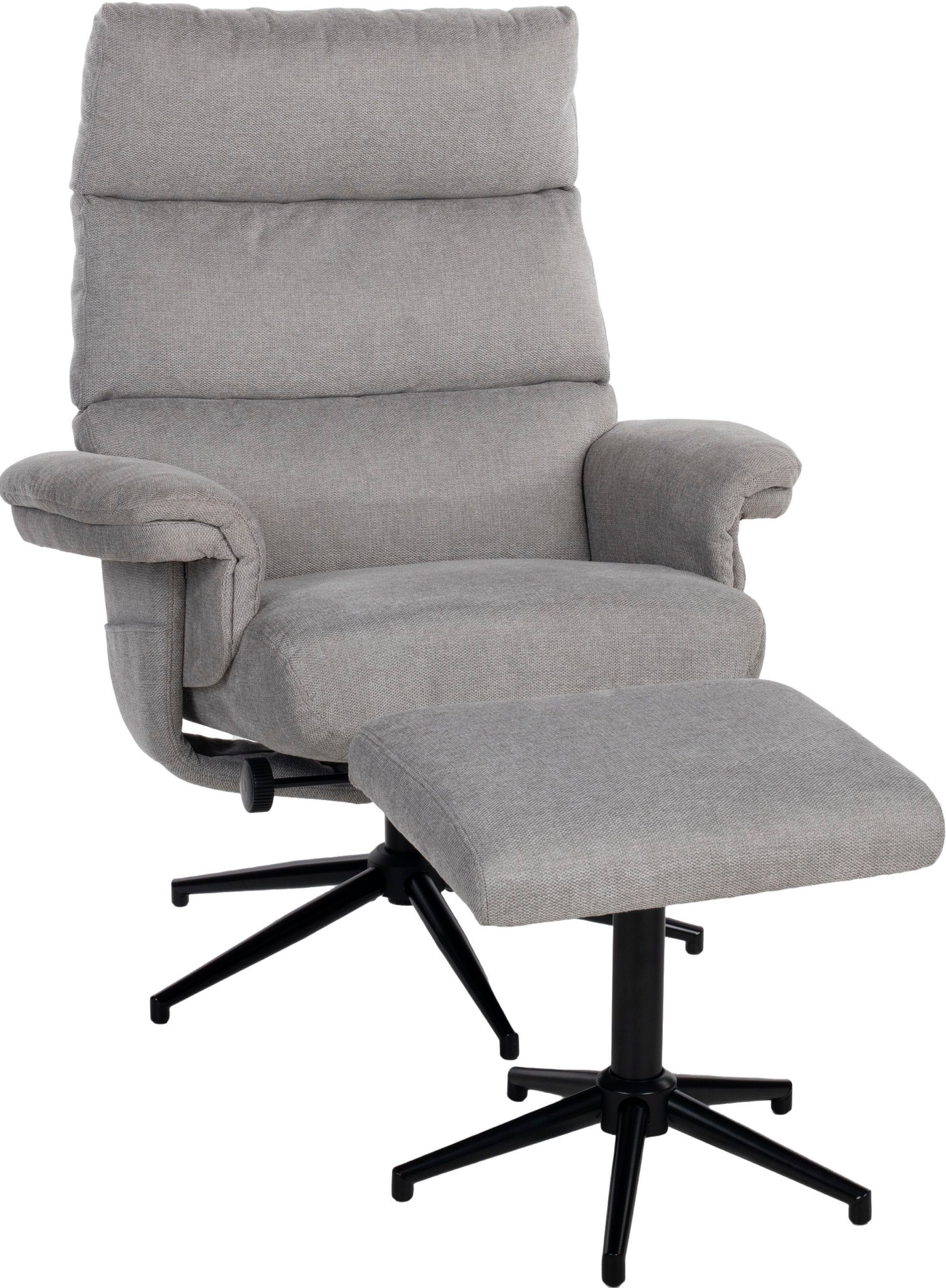 Duo Collection Relaxfauteuil Zalea met voetenbank en relaxfunctie, 360 graden draaibaar