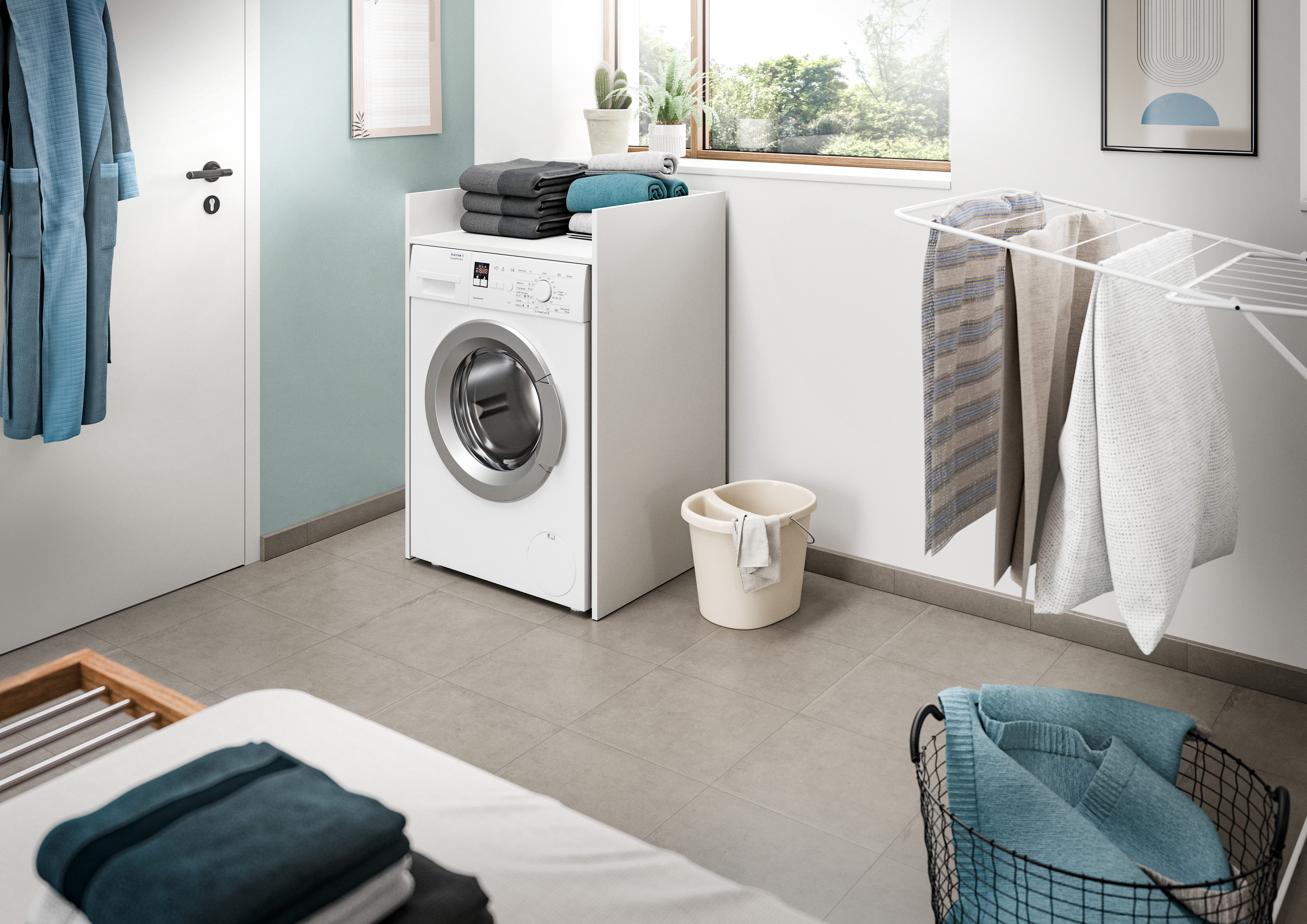 welltime Kast voor wasmachine Falas, breedte 66 cm, voor wasmachine & droger, met opbergruimte