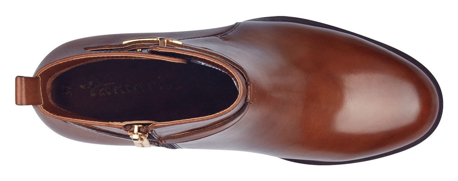 Tamaris Laarsjes blokhak, business schoen, ankleboots met t-logo decoratie