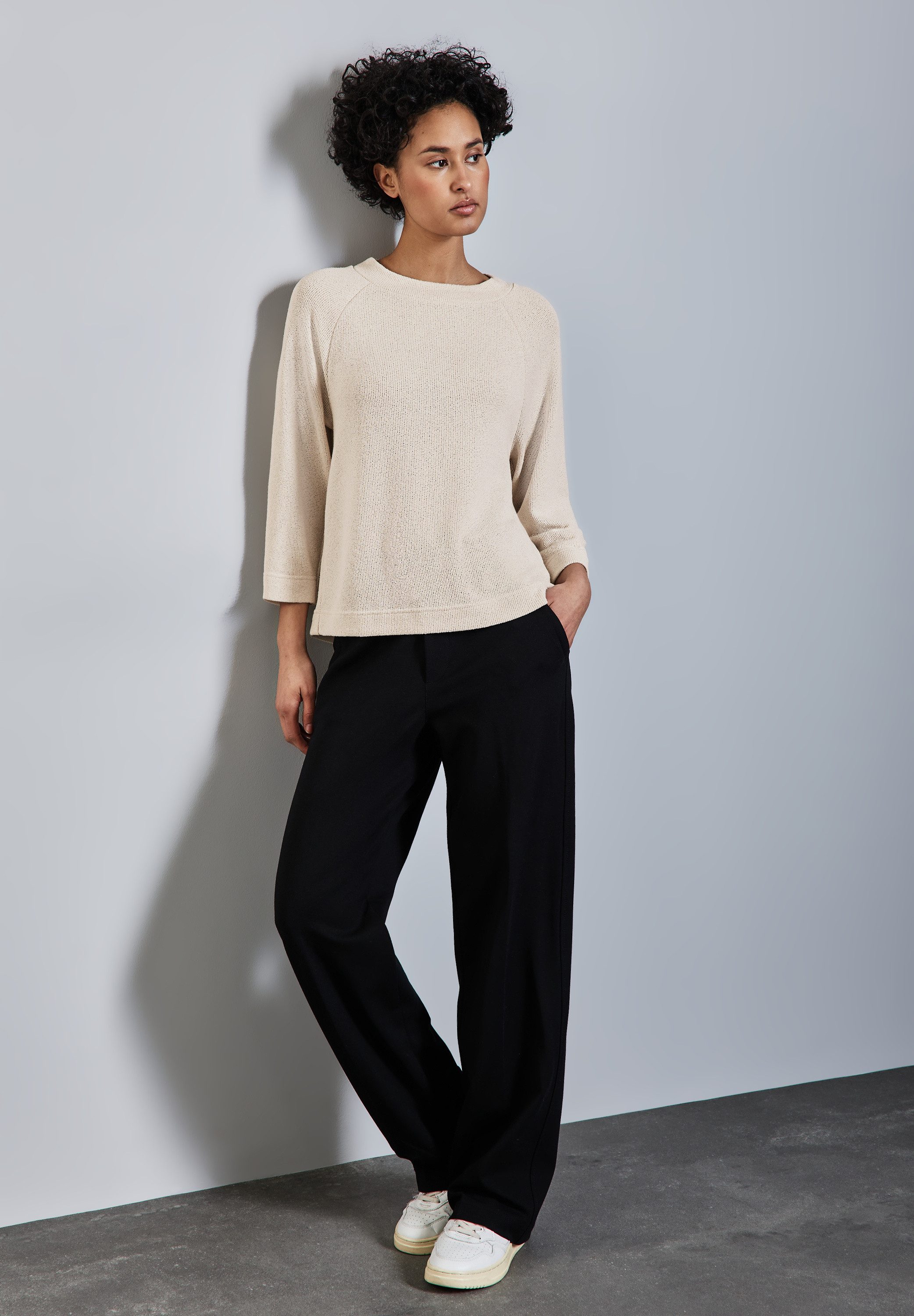 STREET ONE Trui met 3/4 mouwen met boothals