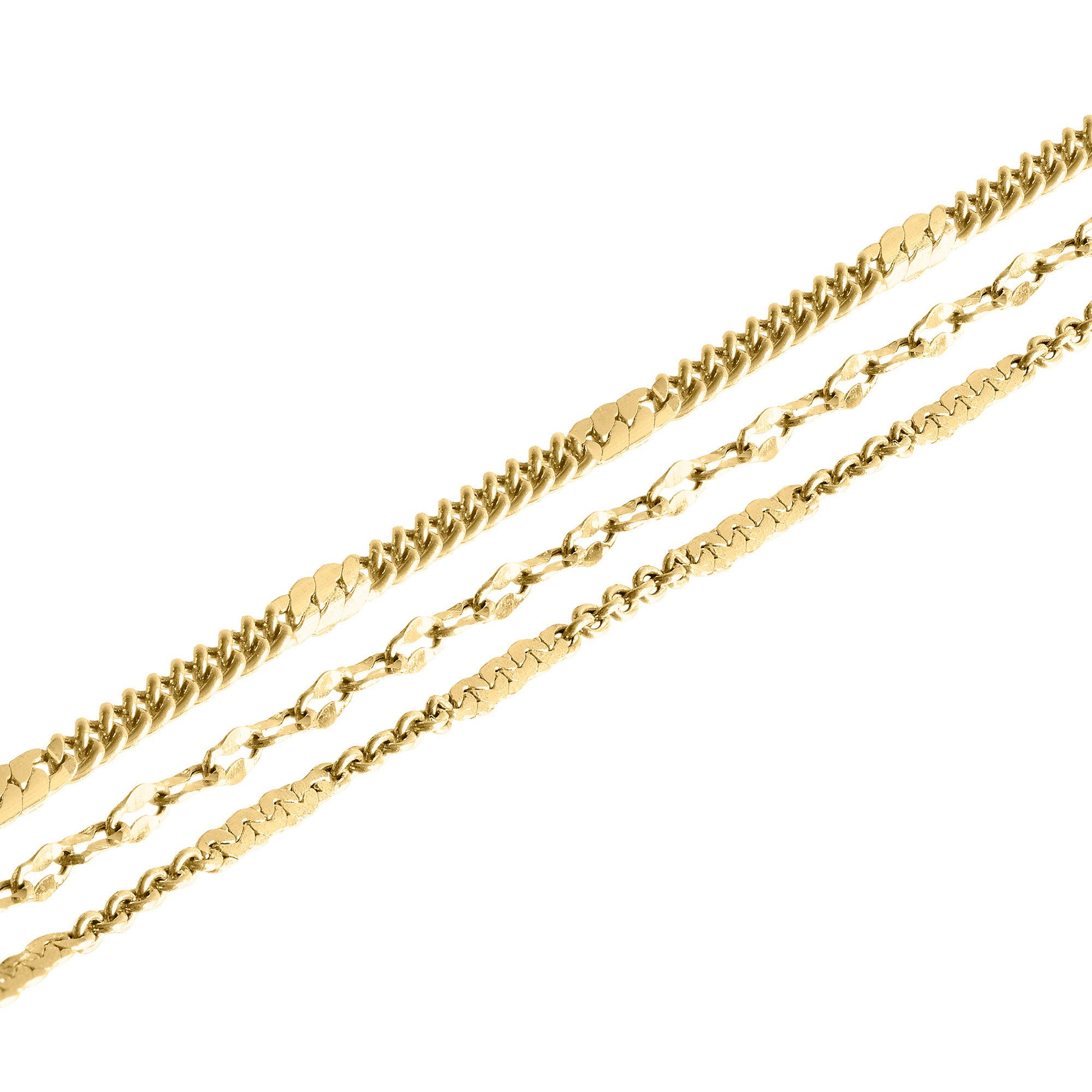 Liebeskind Berlin Enkelkettinkje Sieraden RVS Sparkling With Layer LJ-1455 LJ-1456 LJ-1457 LJ-1458