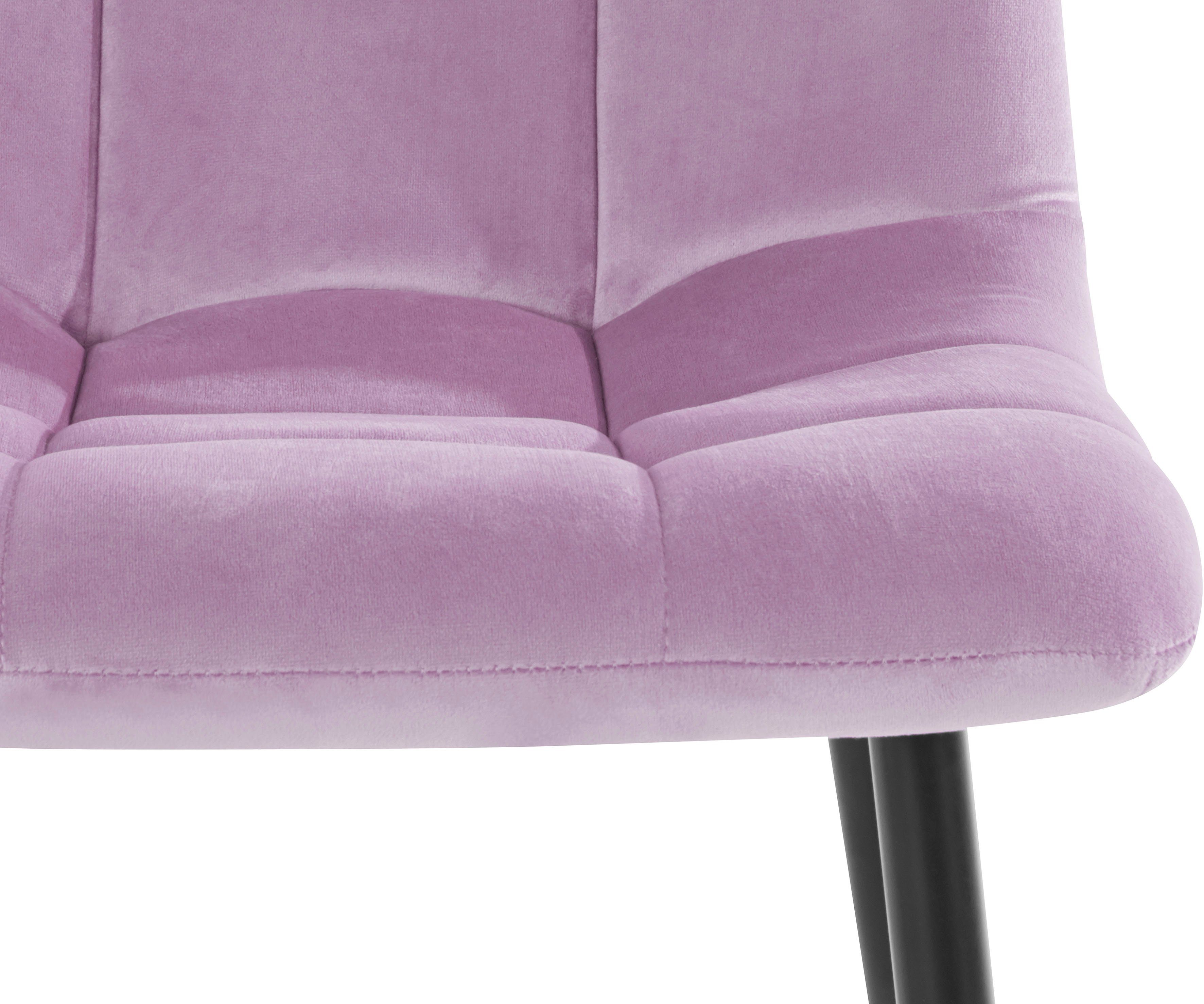 Homexperts Eetkamerstoel Kelly Bekleding in fluwelen stof, keukenstoel (set, 2 stuks)