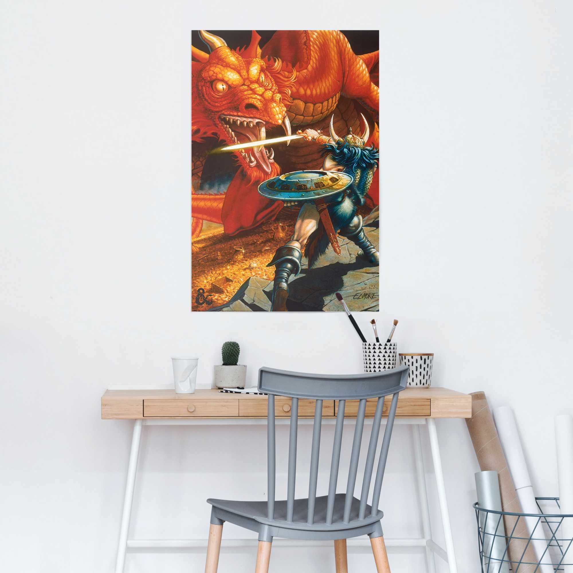 Reinders! Poster Dungeons & Dragons - classic red dragon battle