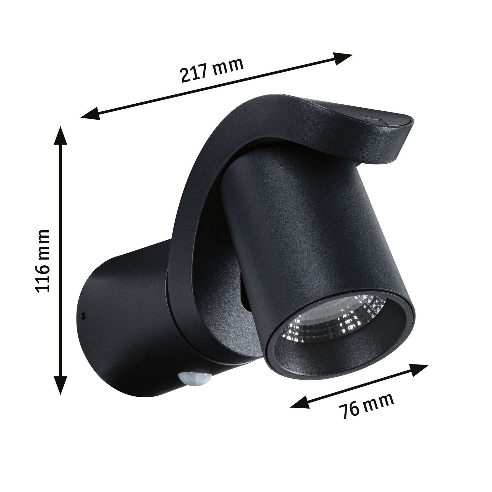 Paulmann Led-wandlamp voor buiten Cuff IP44 76x217mm 3000K 10W 700lm 230V 70° aluminium (1 stuk)