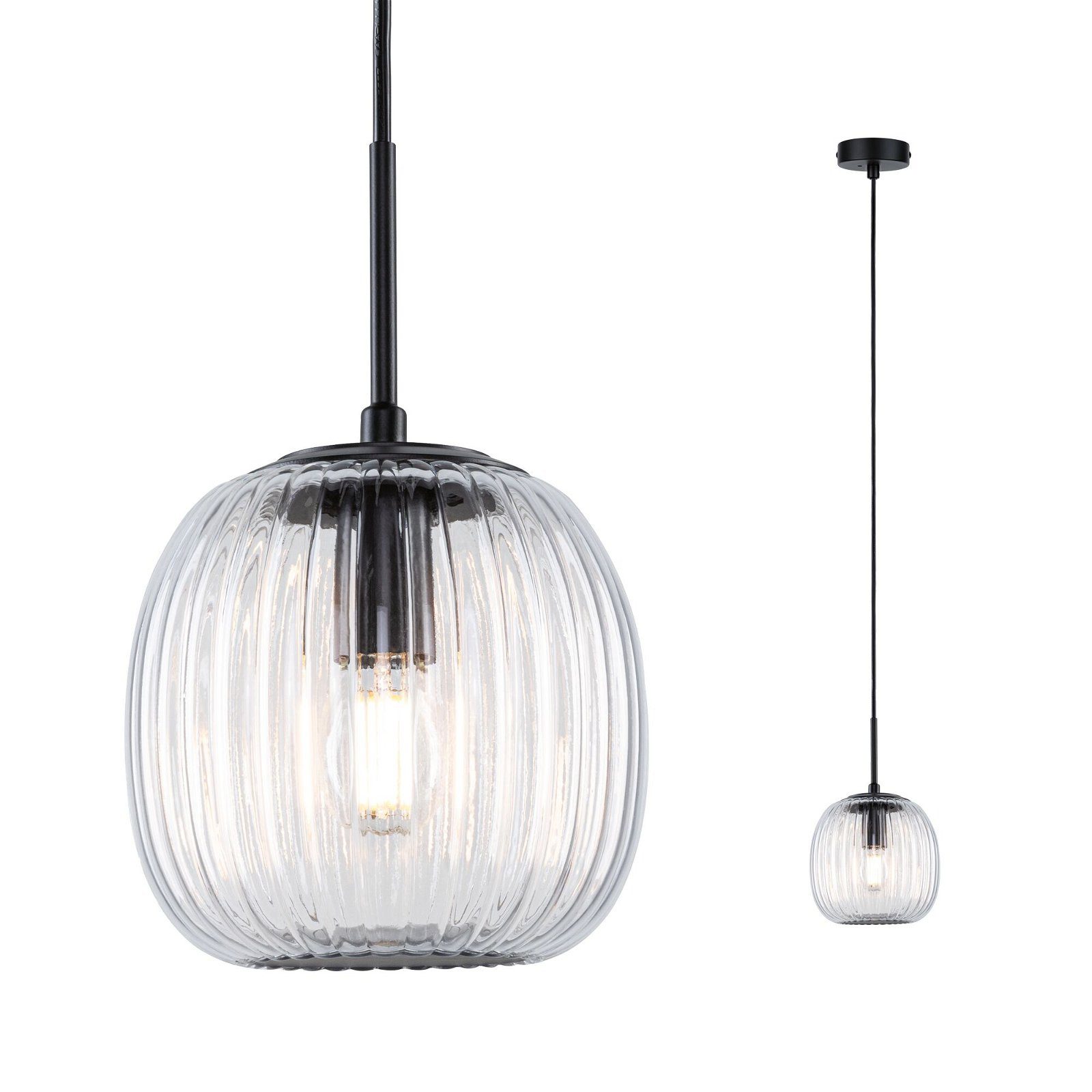 Paulmann Hanglamp Ruya E14 max. 20W Glas, Zwart mat (1 stuk)