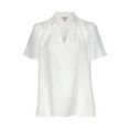 edc by esprit gedessineerde blouse in iets transparante look wit