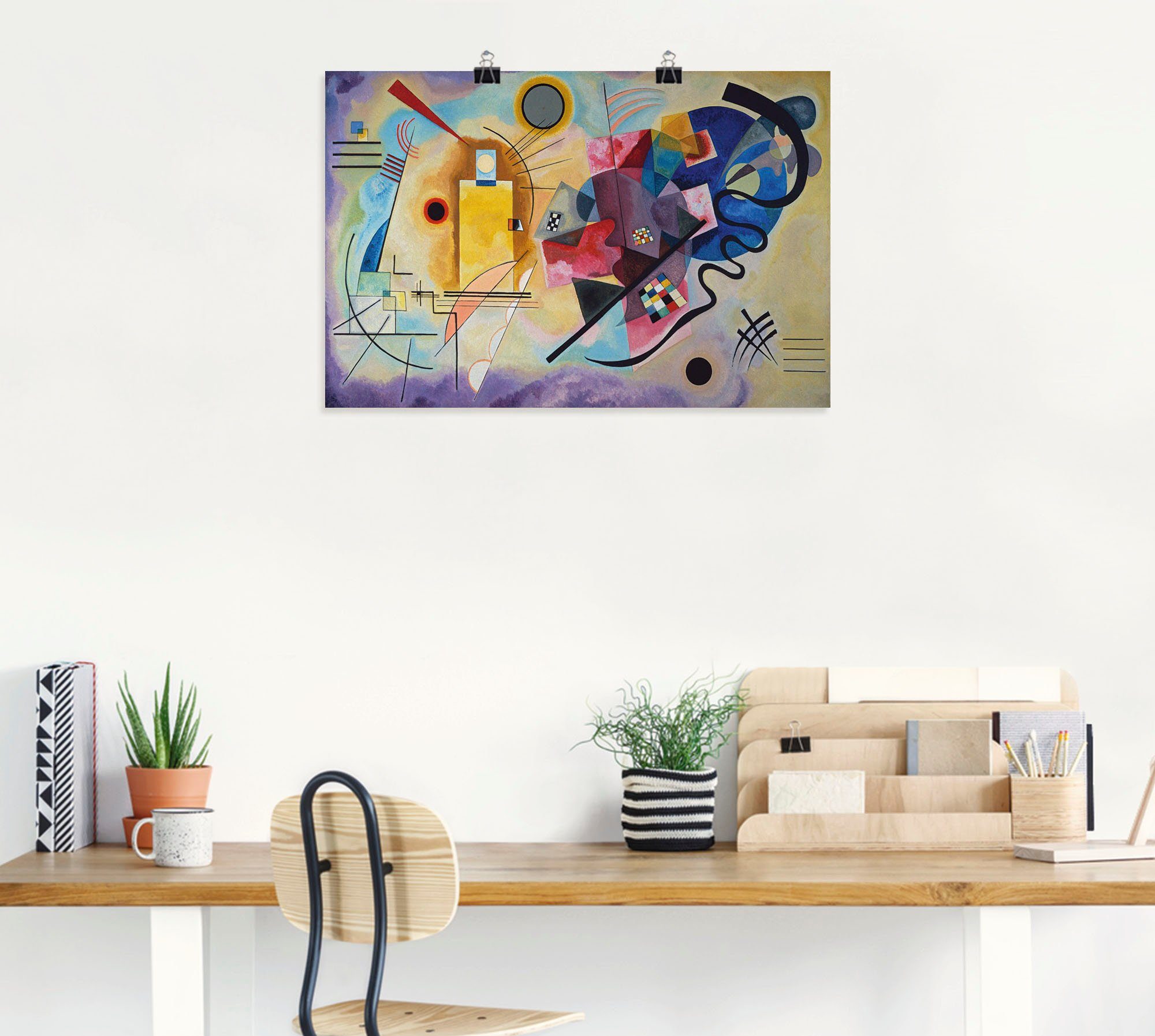 Artland Artprint Geel, rood en blauw. 1925 als artprint van aluminium, artprint voor buiten, poster, muursticker in diverse maten formaten